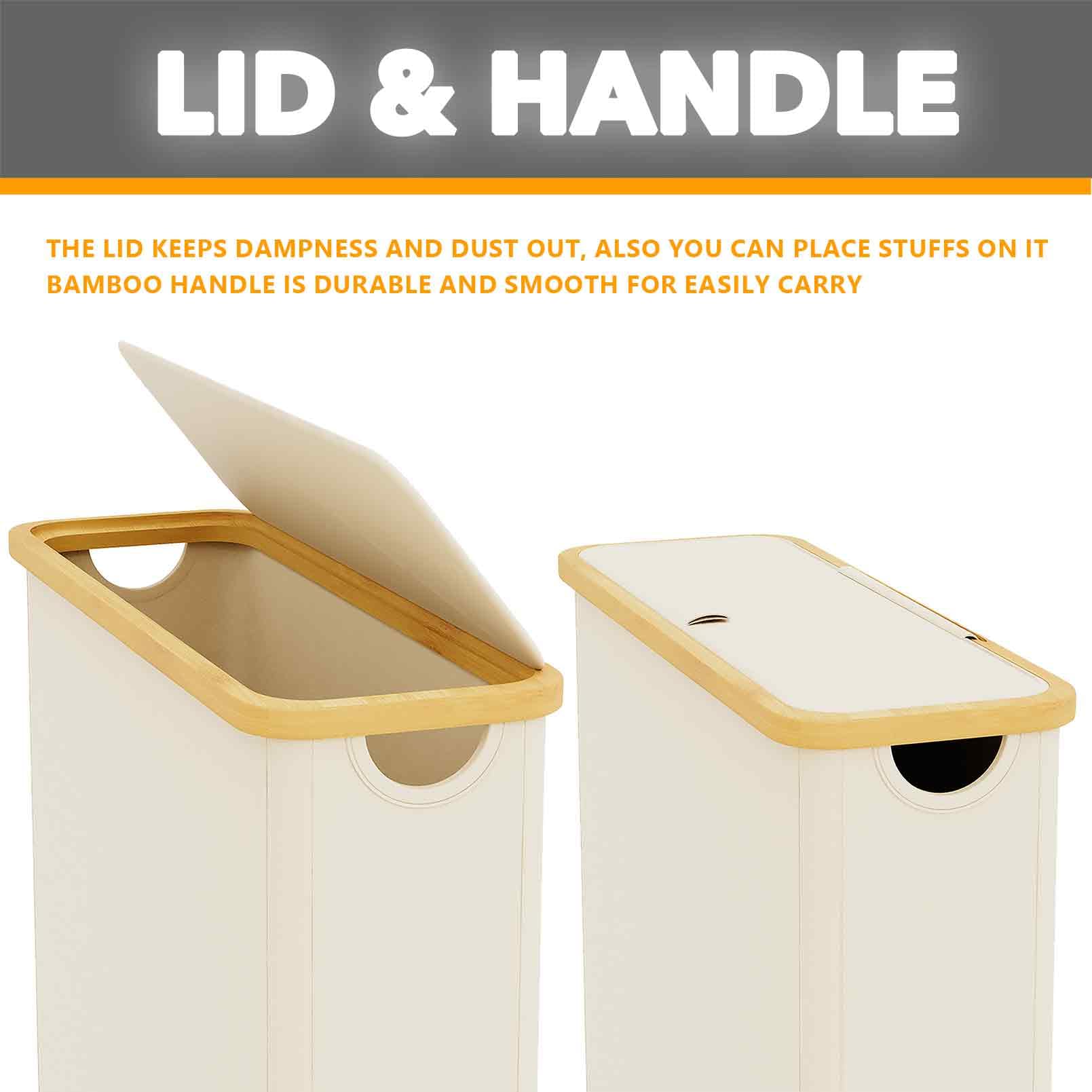 Spaceaid Extra Large Toilet Paper Storage With Lid, Hold Up To 24 Regular Rolls Or 18 Mega Rolls, Slim Toilet Paper Basket Holde