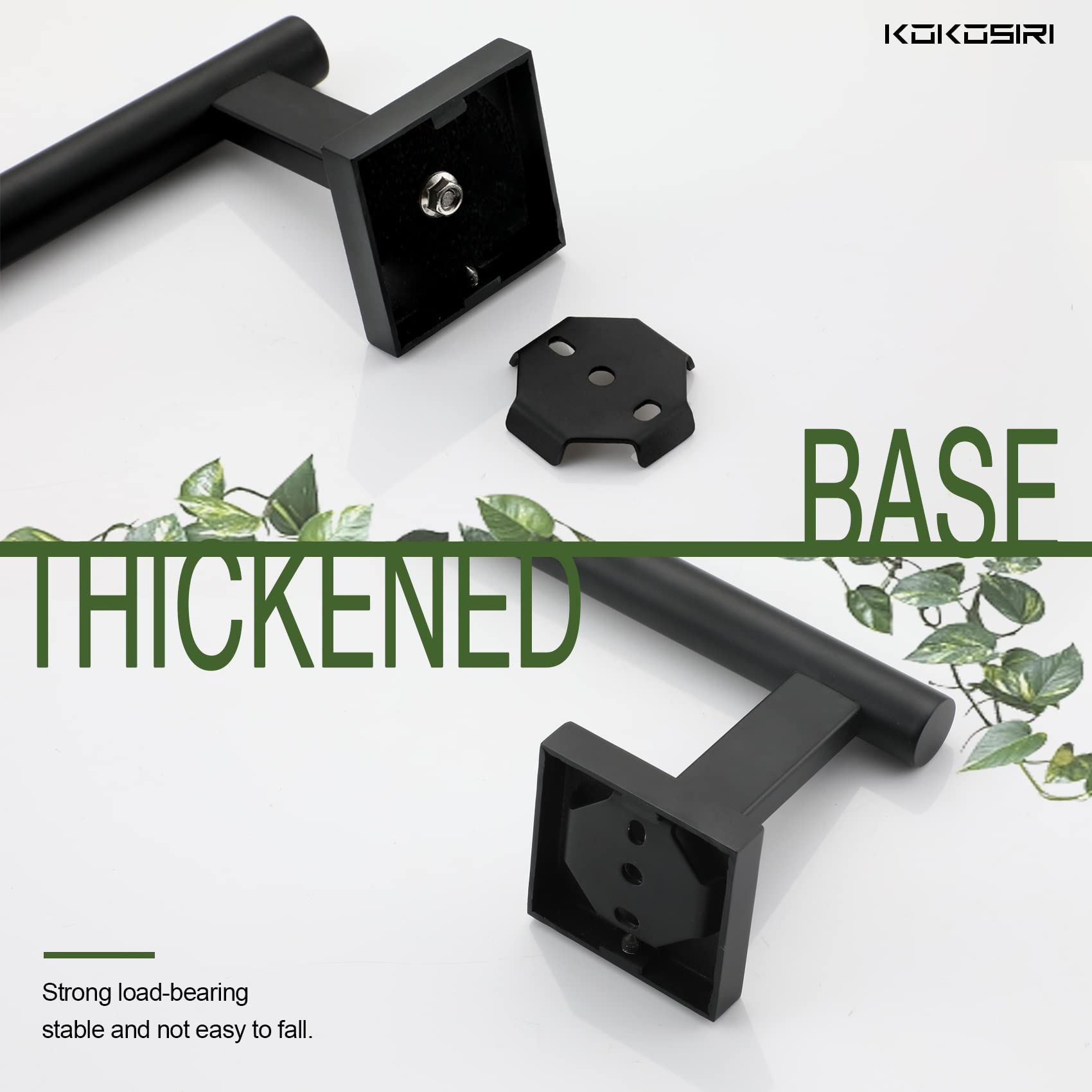 KOKOSIRI Toilet Paper Holder for Bathroom Toilet Roll Holder Hold Mega Rolls Matte Black Stainless Steel  2 Pack  B2005BK-P2