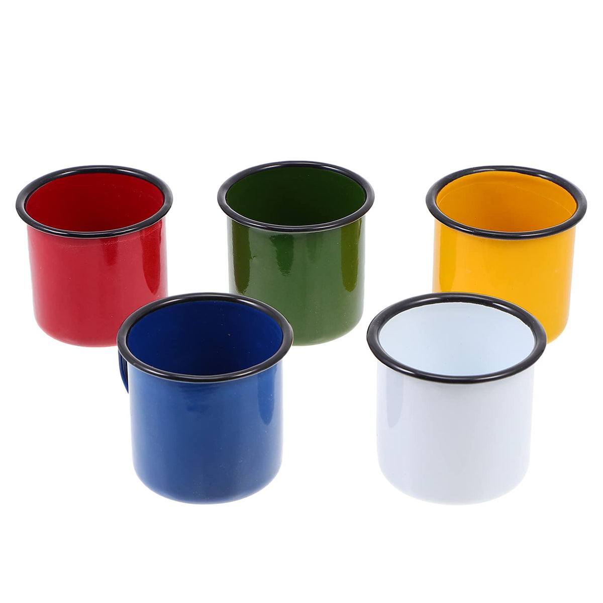 OSALADI 5pcs Enamelware Coffee Mug Camping Style Enamel Mug Decorative Cups Metal Cups for Hiking Travel Fishing Picnics Hunting
