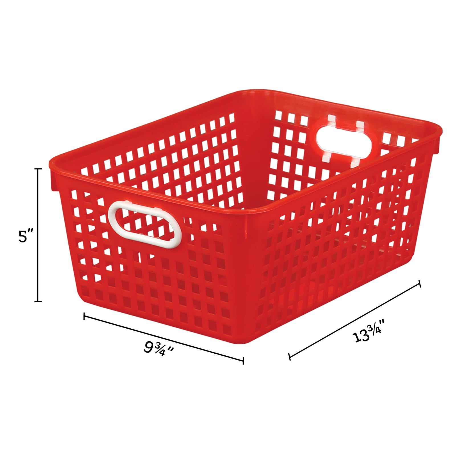 Really Good Stuff Large Plastic Book Baskets, 13?'' By 10'' By 5?'' - 12 Pack, Red | Classroom Library Organizer, Toy Storage, M
