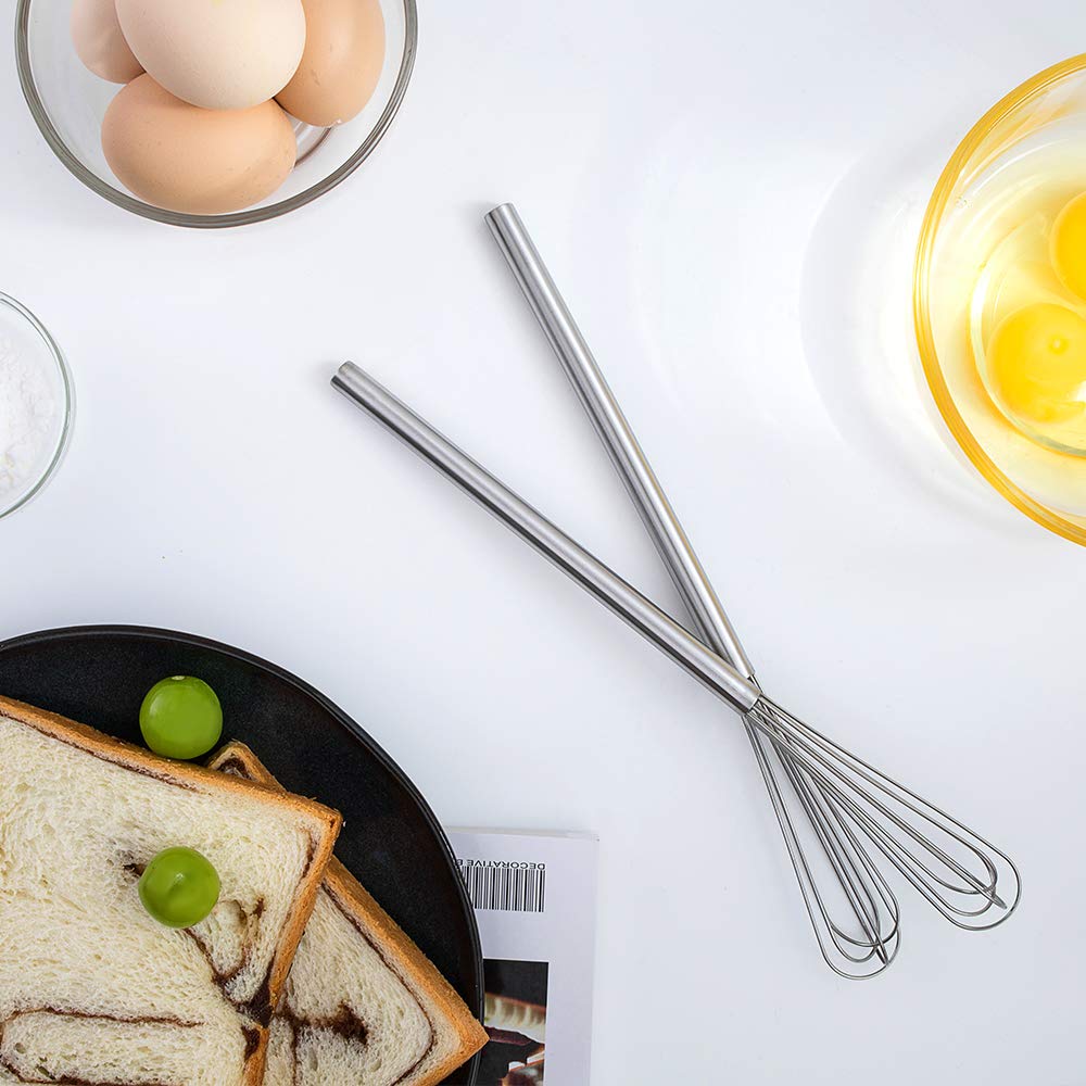 Tafond Mini Whisk, Small Whisk, Stainless Steel Skinny Whisk Egg Beater Wire Whisk For Blending, Whisking, Beating, Or Stirring,