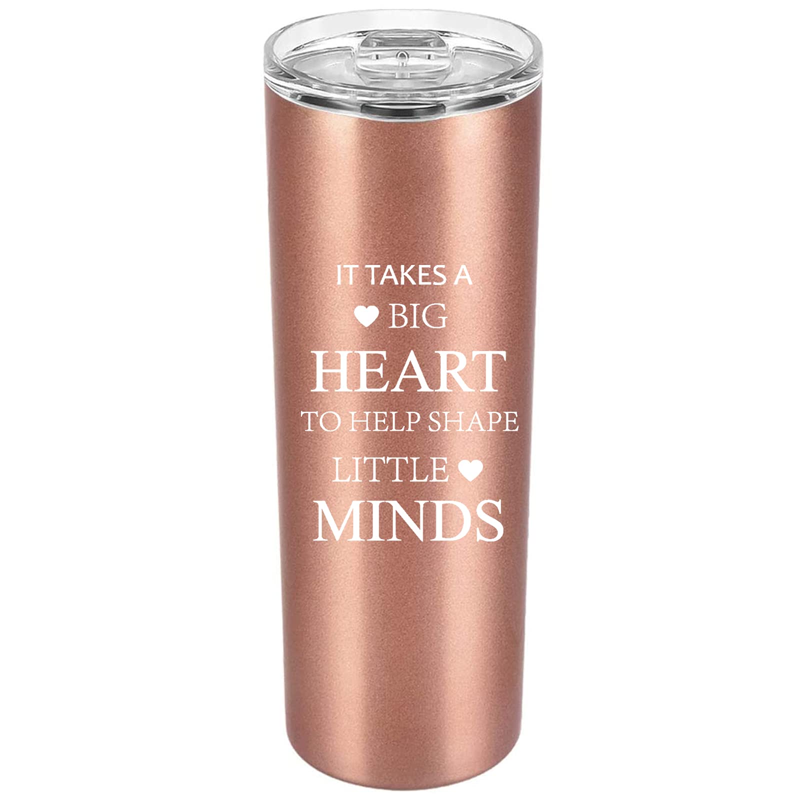 Cofoza Teacher Appreciation Gifts 20 Oz Stainless Steel Skinny Tumbler For Woman It Takes A Big Heart To Help Shape Little Minds