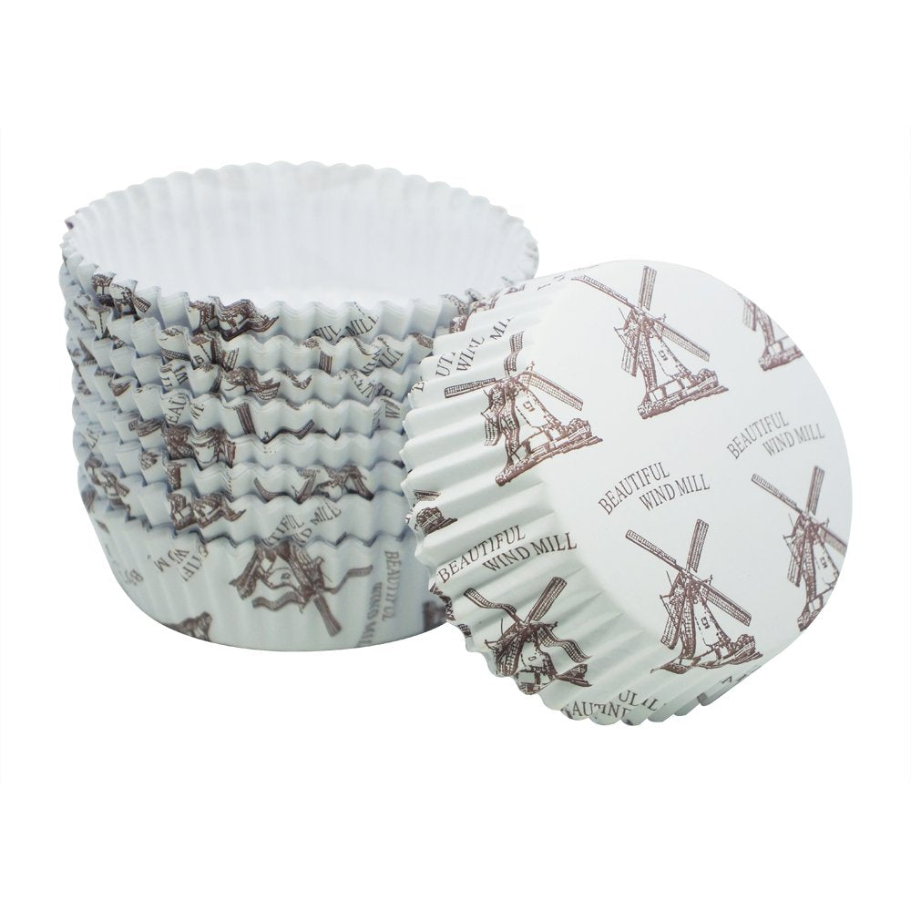 Enlynn Disposable Ruffled Round Shape Non-Stick Paper Baking Cup, Pack Of 100 (3.5'')