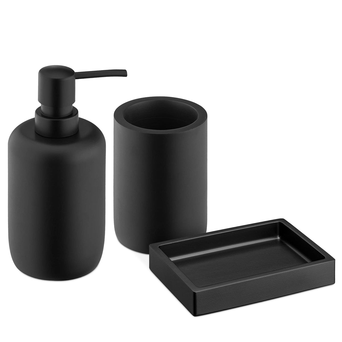 Navaris Decorative Bathroom Accessories Set - 3-Piece Bath Accessory Kit With Toothbrush Holderliquid Soap Dispensersoap Dish Tr