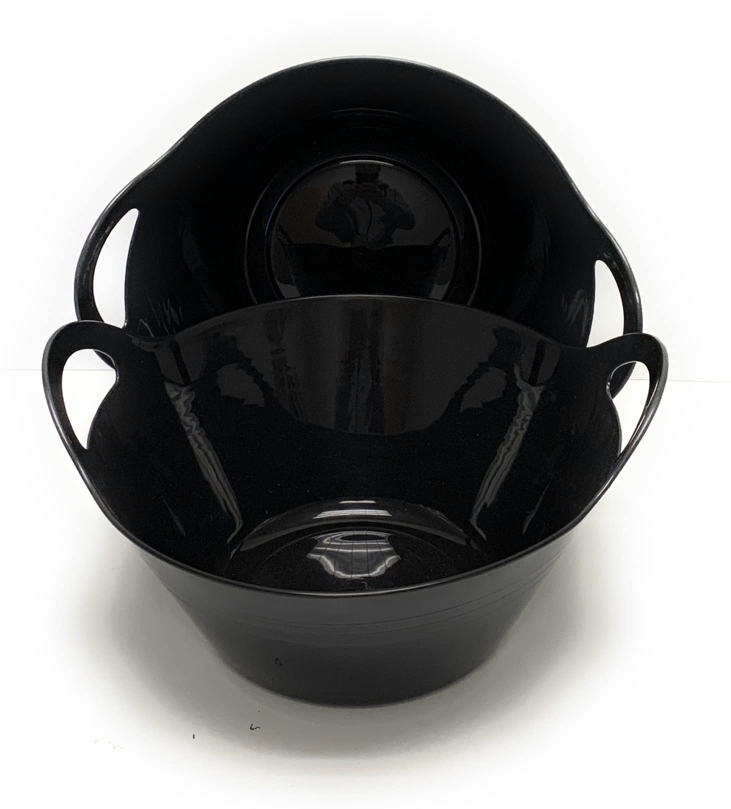 Mintra Home Plastic Bowls with Handles (4.5L Large 2pk  Strong Purple)