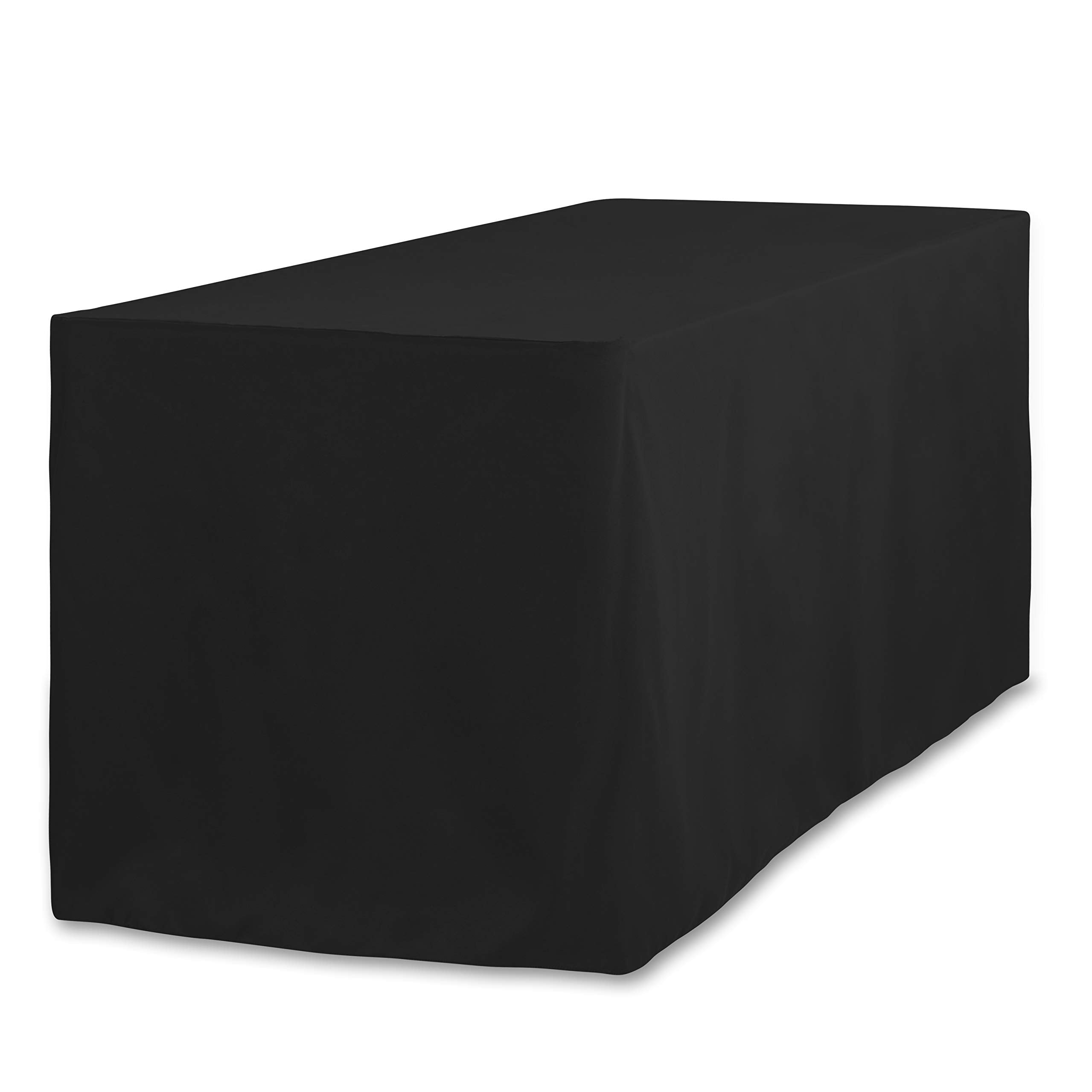 LinenTablecloth 6 ft. Fitted Polyester Tablecloth Black