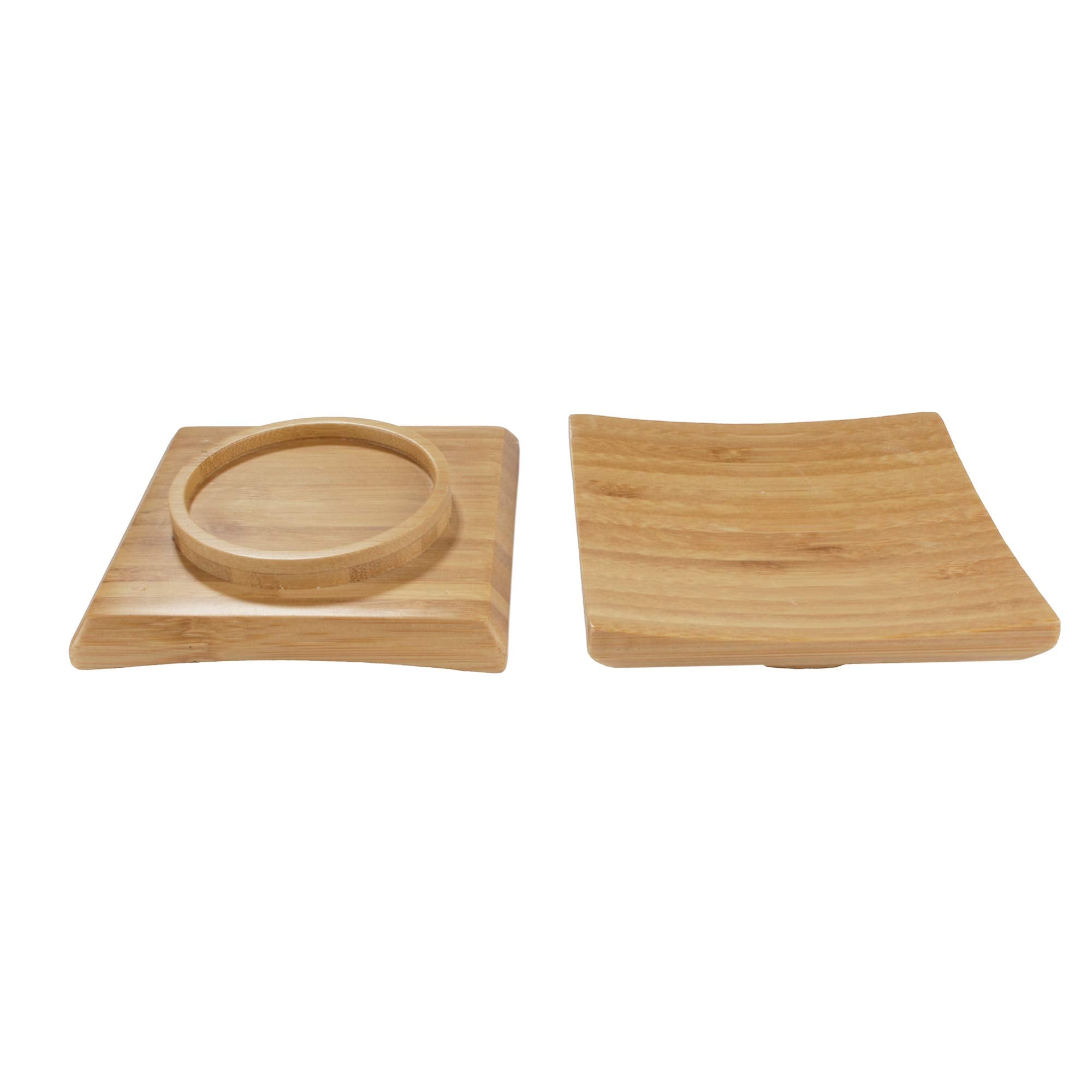 Bamboomn Dual Use Bamboo Coasters/Glass Topper, 4''X4'' - Square - 10 Piece Set