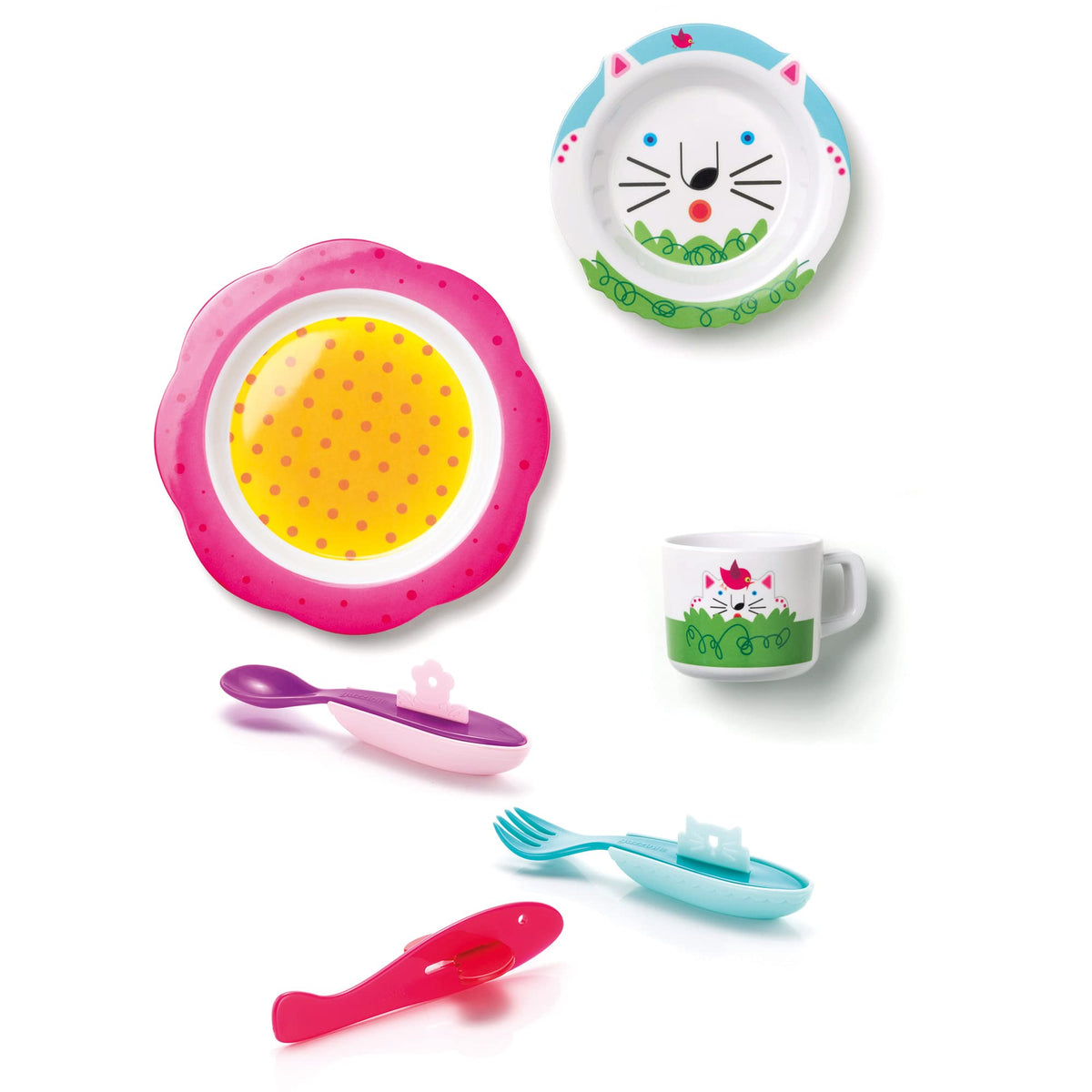 Guzzini Bimbi Set: Flat Plate With Deep Plate, Irene Warriors, 39 X 25.5 X H7 Cm, Multicolour
