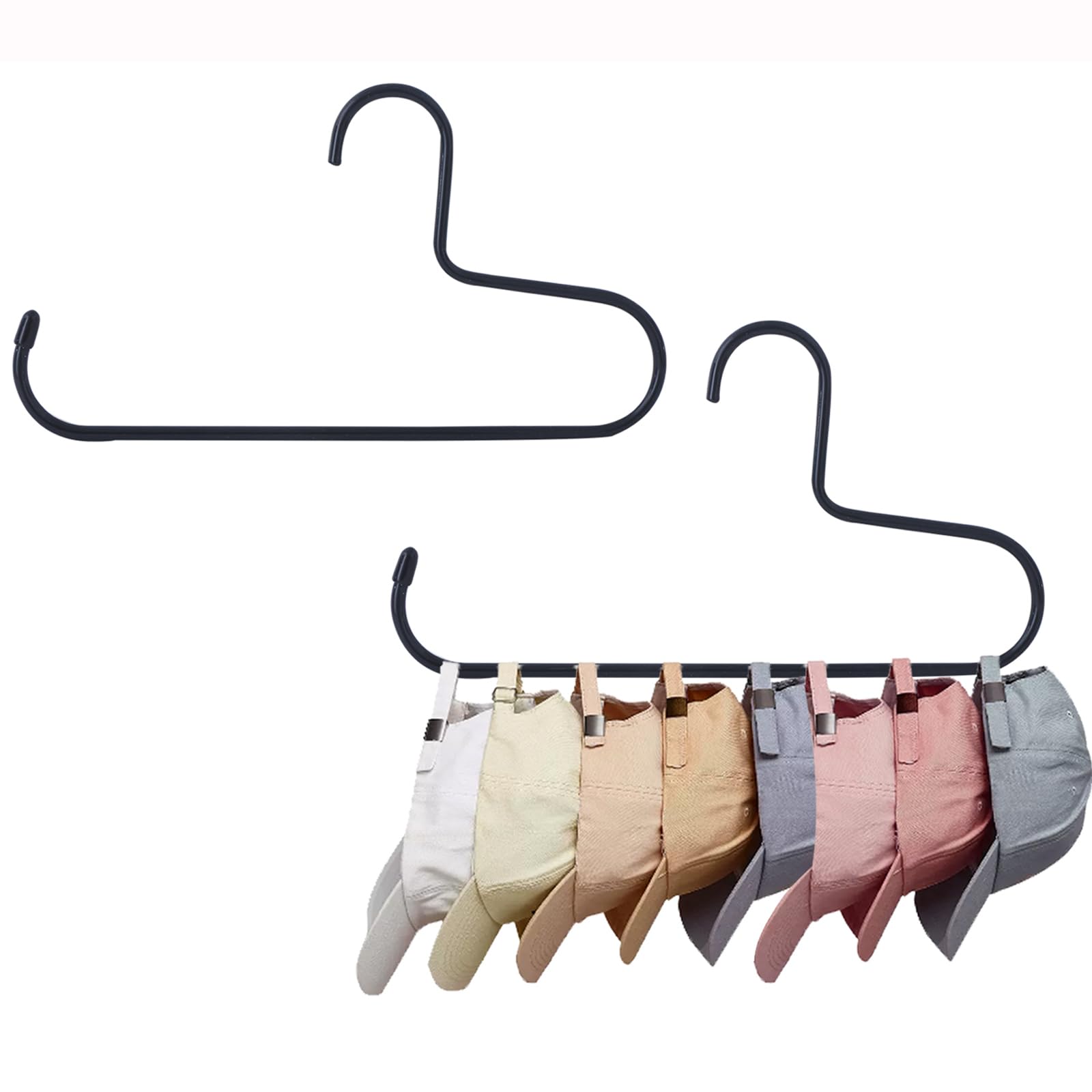 Hat Rack,Hat Organizer For Baseball Caps,2 Pack Metal Hat Holder For Closet,Baseball Cap Organizer Holds Up To 20 Caps, Slip-Res