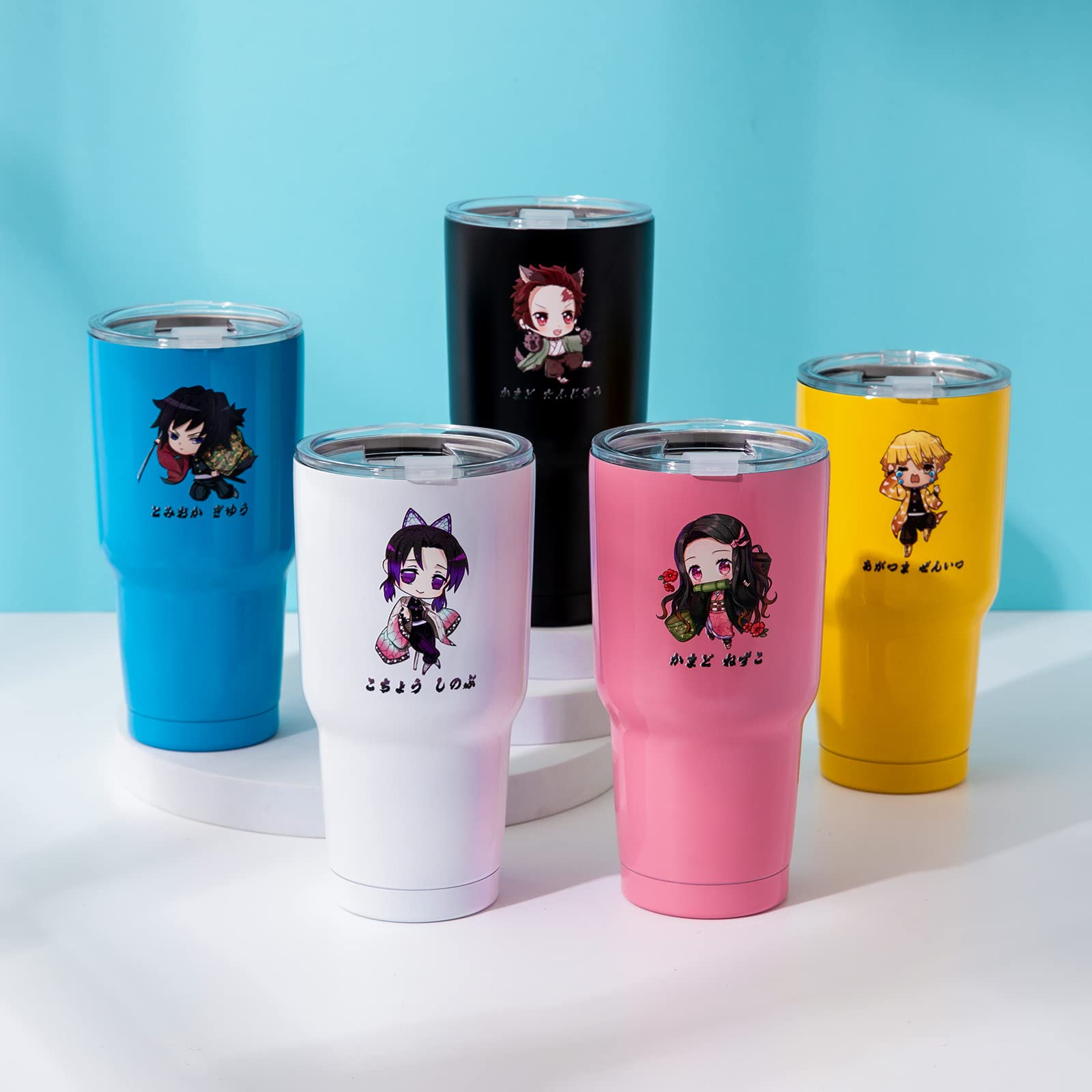 Veny Taya Demon Slayer Tumbler With Lid, 30 Oz Water Cup Vacuum Insulated 8-12H, Anime Water Bottle Double Walls, Stainless Stee