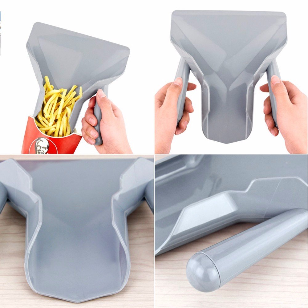 Hglukgo Only Right Handle Comerical Plastic Chips Scoop Food French Fries Shovel Handle Fry Scoop1