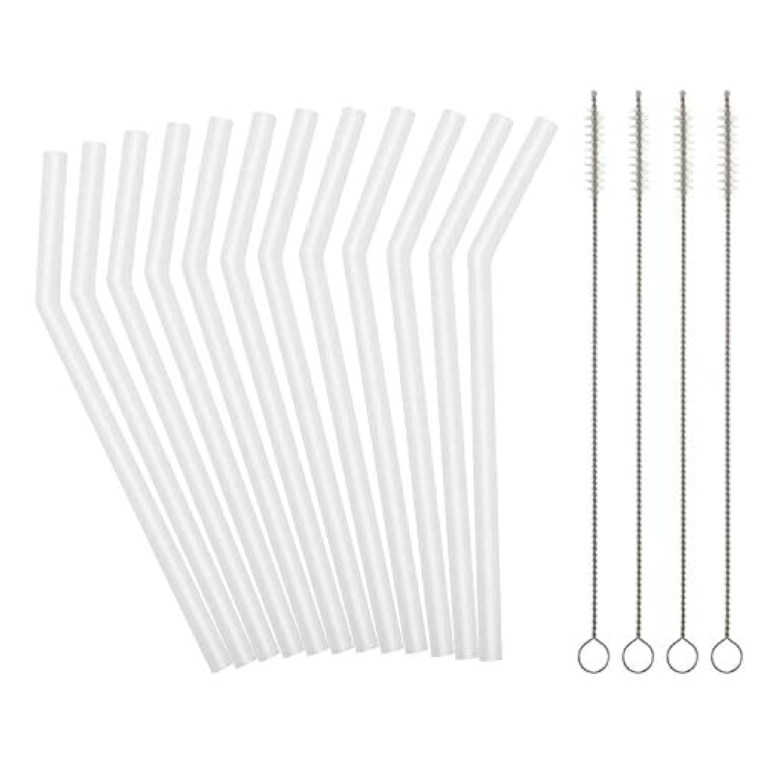 Reusable Clear Silicone Straws For Toddlers & Kids - 12 Pcs Flexible Short Drink 6.7'' Straws For 6-10 Oz Yeti/Rtic/Ozark Tumble