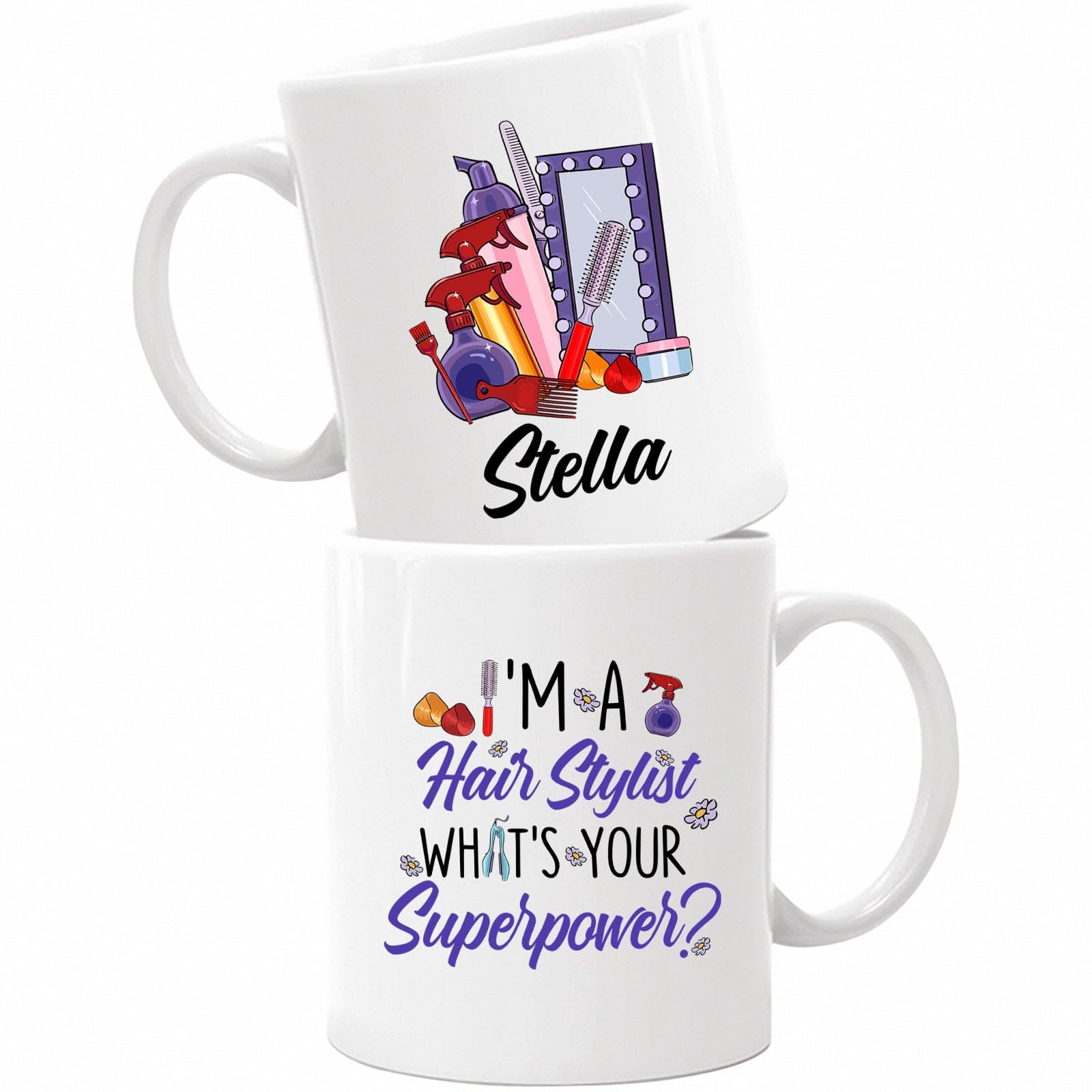 Hair Stylist Mug, Personalized I'm A Hair Stylist Coffee Mug, Custom Hairdresser Cups With Name, Hairstylist Tools Mugs, Hair De