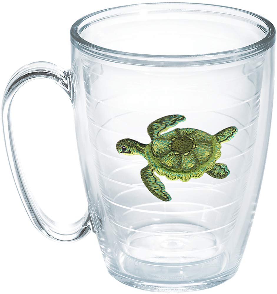 Tervis Green Turtle Made In Usa Double Walled Insulated Tumbler Travel Cup Keeps Drinks Cold & Hot, 16Oz Mug - No Lid, Clear