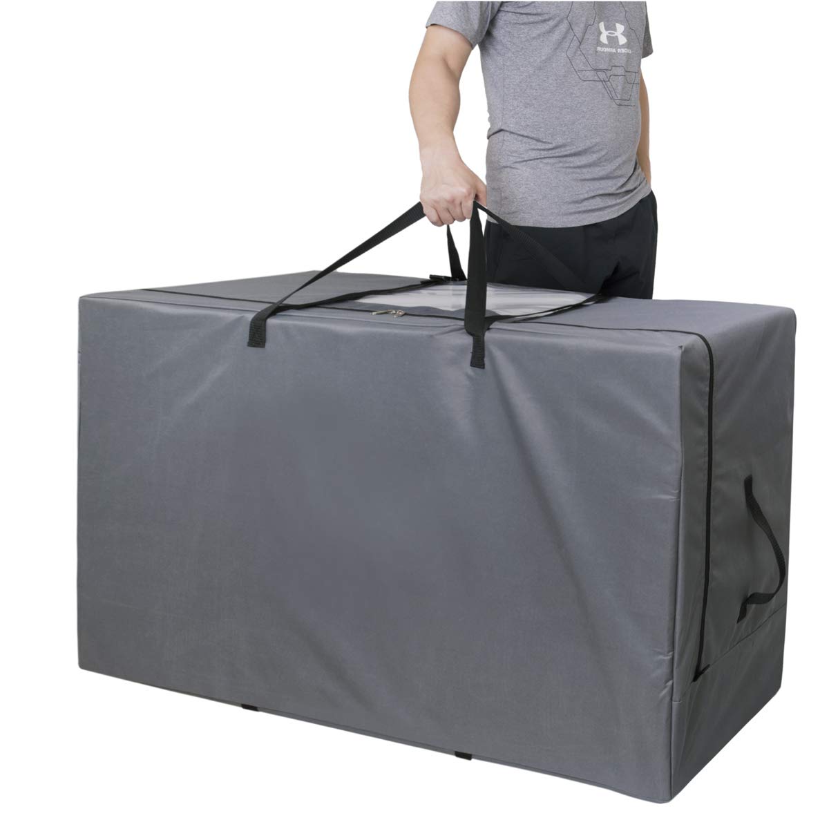 Cuddly Nest Folding Mattress Storage Bag - Heavy Duty Carry Case For Tri-Fold Guest Bed Mattress (Fits 6 Inch Full Mattress, Gra