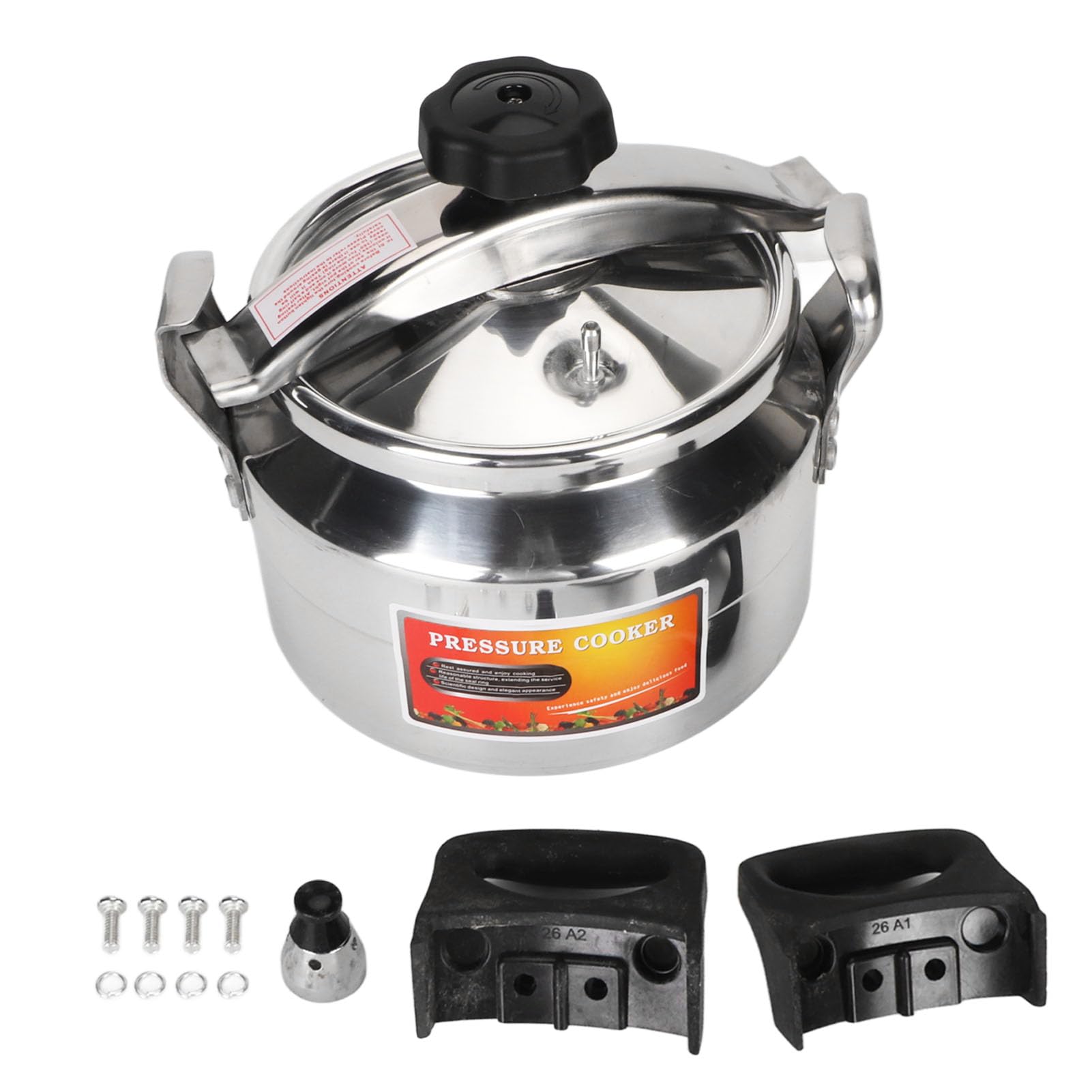 Fabater Aluminum Pressure Cooker, 3L/4L/5L Large Capacity Pressure Cooker for Gas Stove Induction Cooker, Explosion Proof Pressu