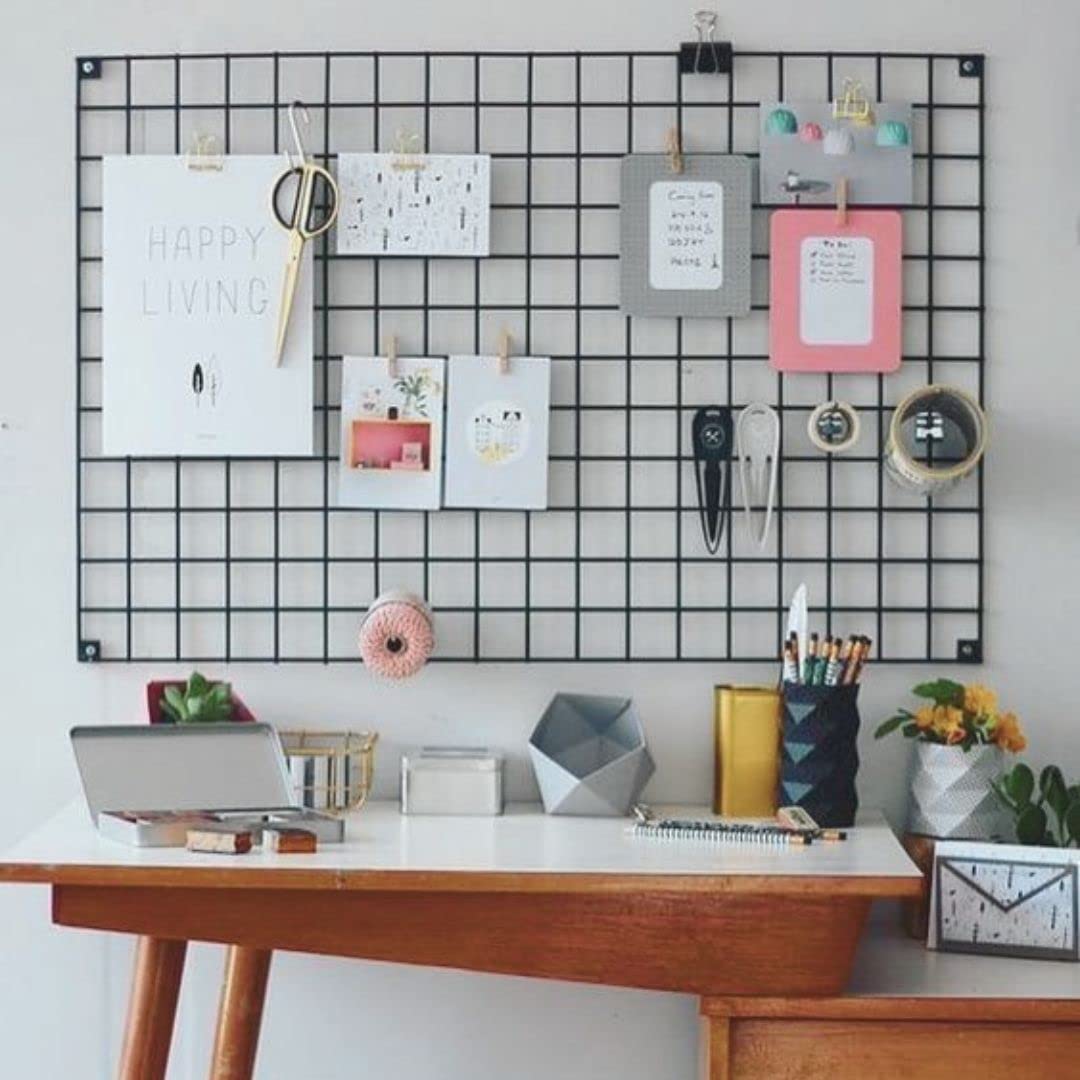 Estand Steel Photo Collage Grid Frame, Basket & Tray| Photo Frame Grid Diy Mesh Wire Frame | Basket | Tray For Wall Decor, Home 