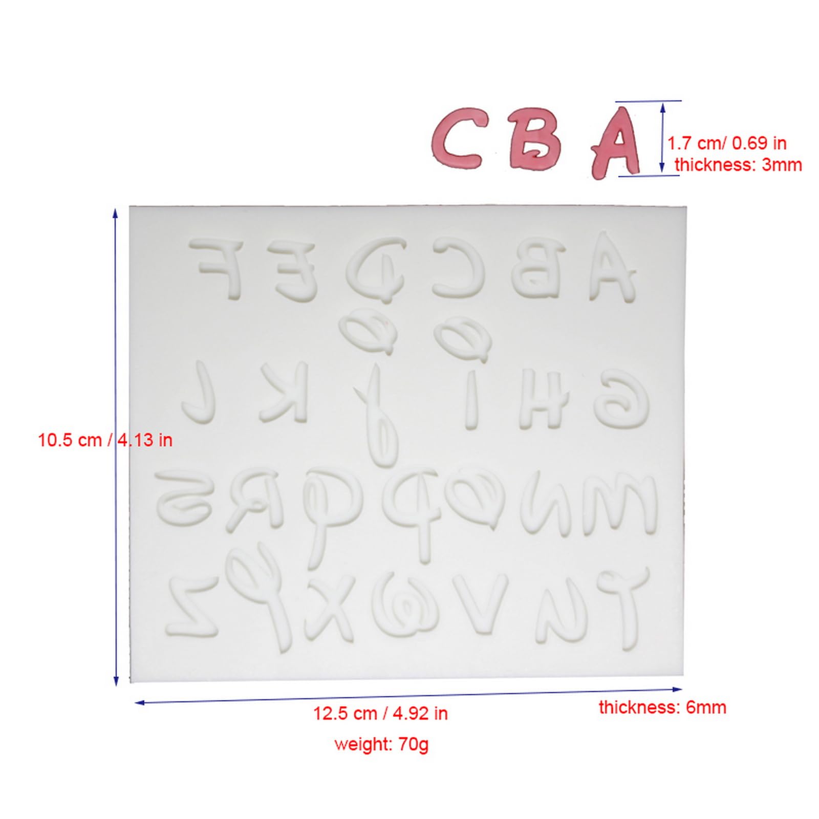 Lvdge Stylish English Alphabets/Letters & Numbers Silicone Molds For Fondant Cake, Gum Paste, Chocolate, Diy Cake Decorations (C