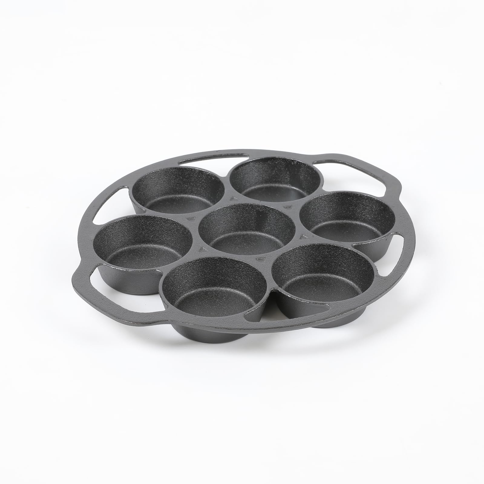 Hawok Cast Iron Fried Egg Pan Biscuit Muffins And Scones Cake Pan With 7-Mold Design