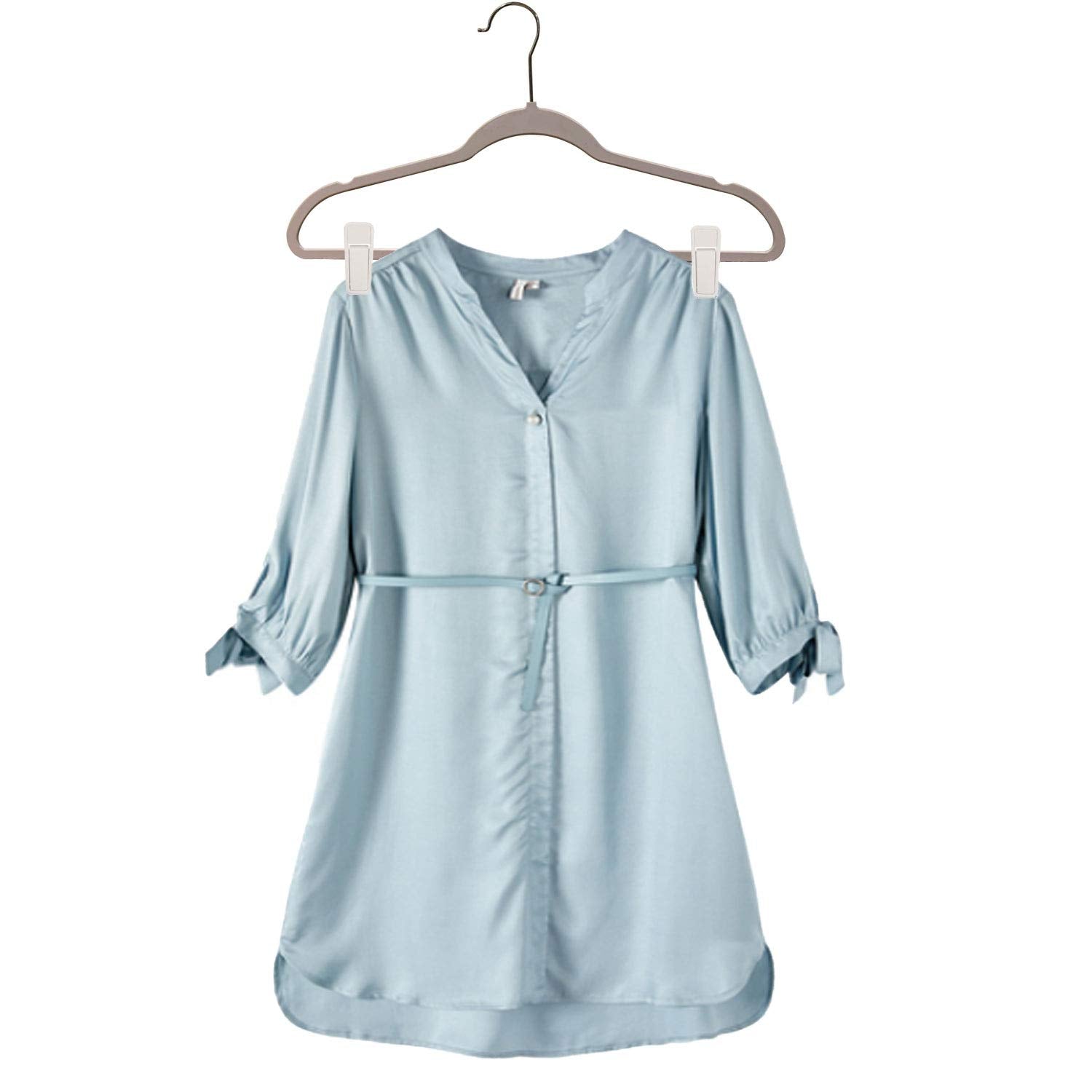 Kiseer Plastic Baby Hanger Clips, 40 Pcs Slim-Line Finger Clips Set Clothes Hanger Velvet Hanger (White)