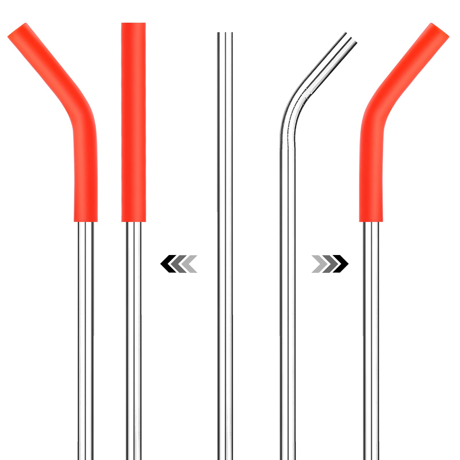 12Pcs Silicone Straw Tips- Food Grade Rubber Metal Straws Tips Covers Only Fit For 1/3 Inch Wide(8Mm Outdiameter) Stainless Stee