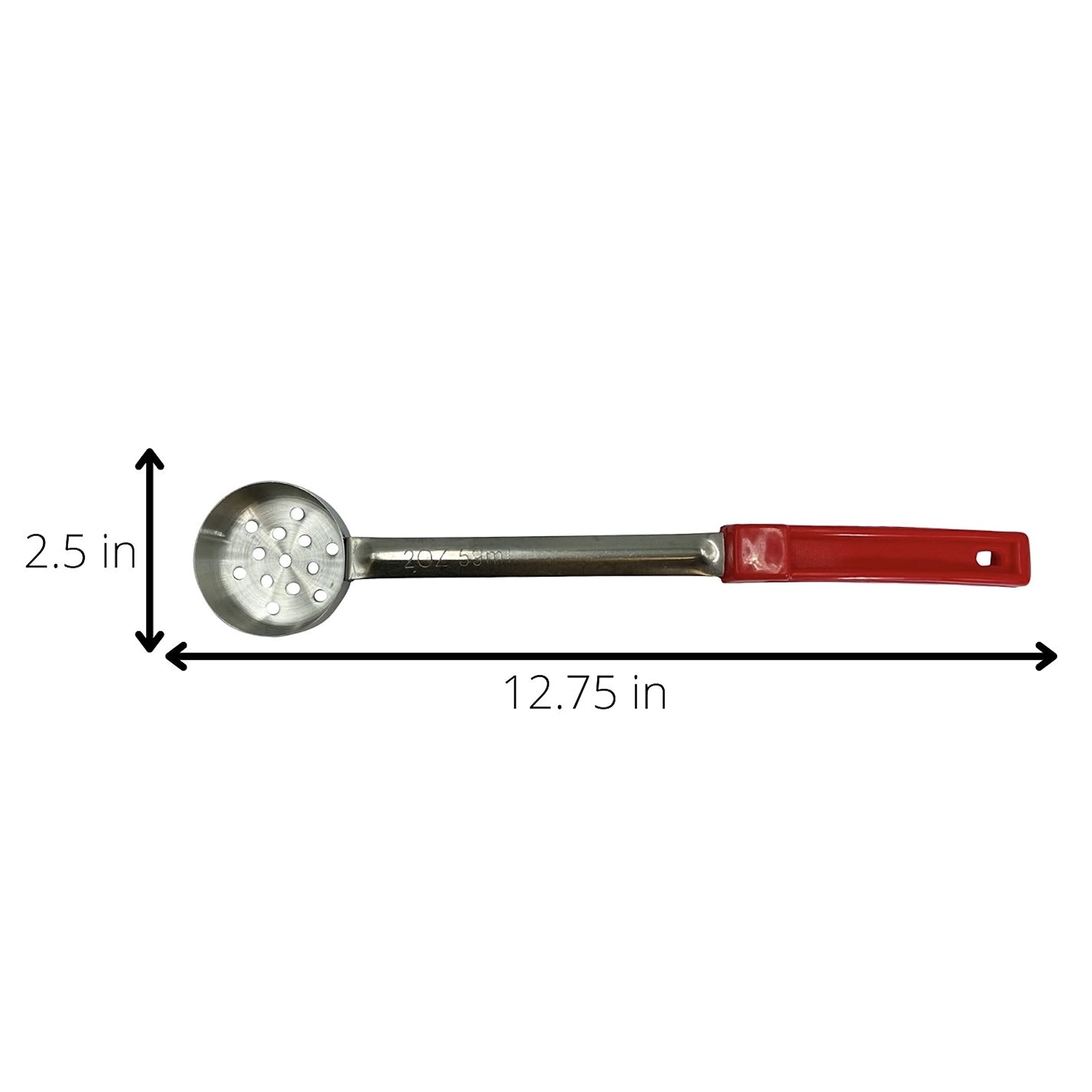 Habanerofire 2 Ounce Slotted Stainless Steel Portion Control Ladle Spoon For Measuring And Serving; Commercial Grade Serving Sco