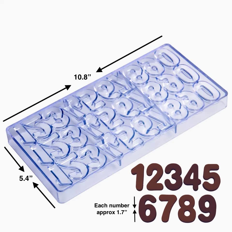 Candymake Chocolate Numbers Making Mold - Professional Chocolate Molds - Bpa Free Polycarbonate - Make Your Own Chocolate Candy
