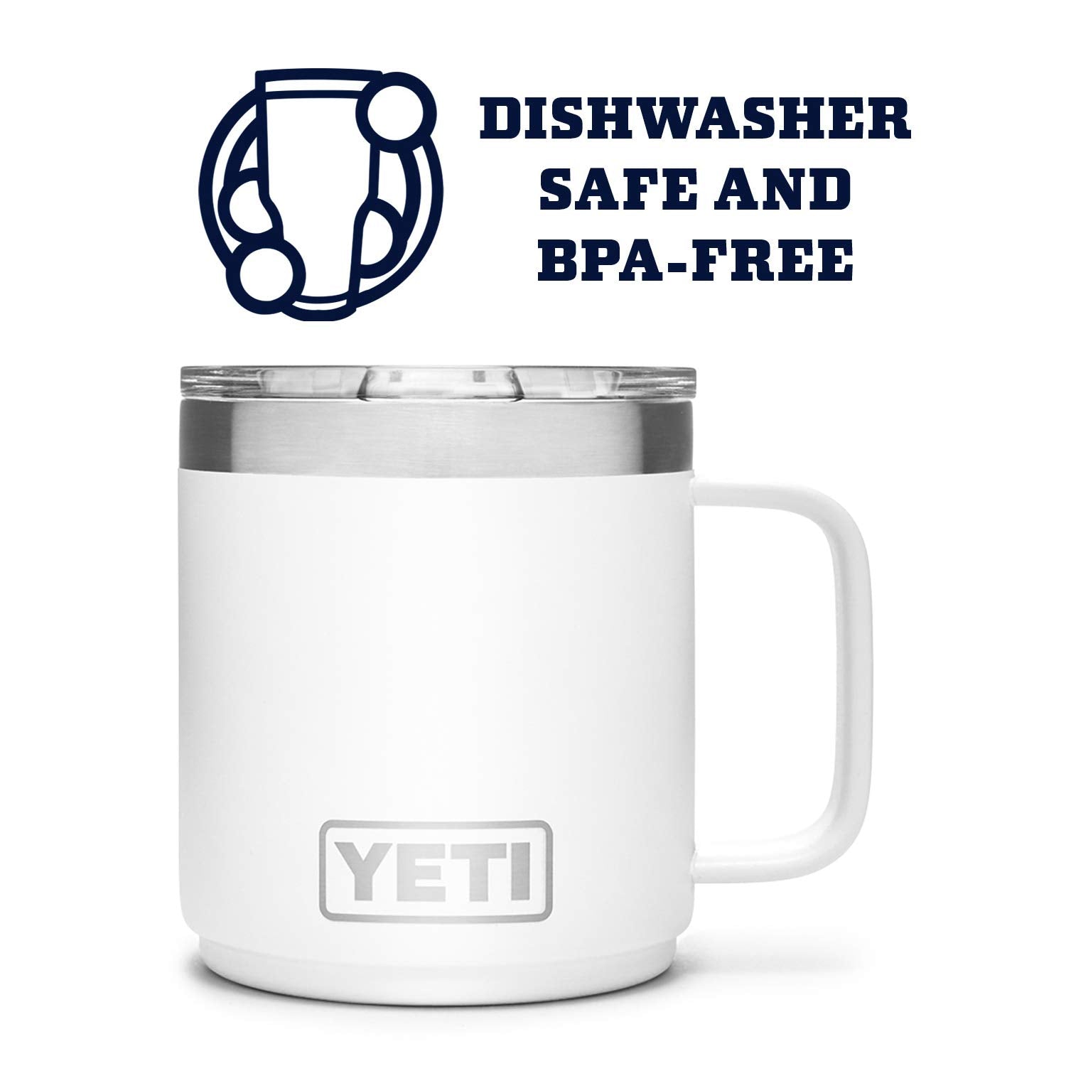 Yeti Rambler 10 Oz Stackable Mug, Vacuum Insulated, Stainless Steel With Magslider Lid, White
