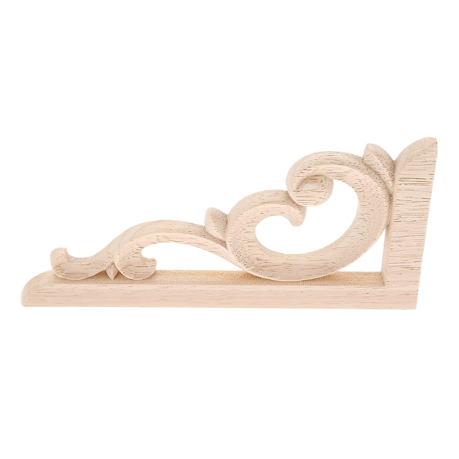 MUXSAM Wood Carved Corners Appliques Onlays  2-Pair Unpainted Wood Caravings Decals for Cabinet Dresser Cupboard Mirrors Walls Doors Closet Fireplace Bed Frame DIY Craft Project  12x6cm/4.72''x2.36''