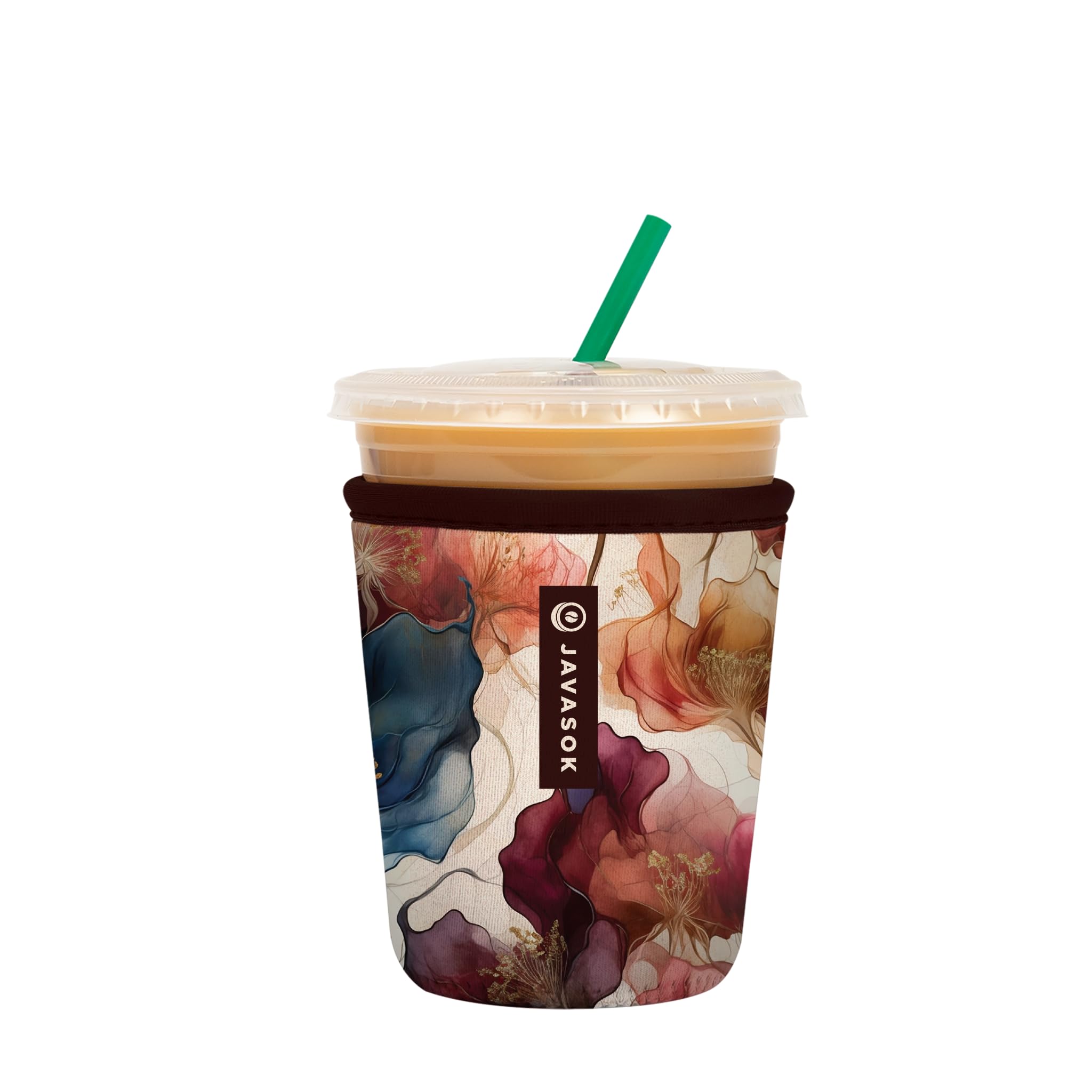 Sok It JavaSok Iced Coffee & Cold Soda Insulated Neoprene Cup Sleeve (Watercolor Whisper, Small: 16-20oz)