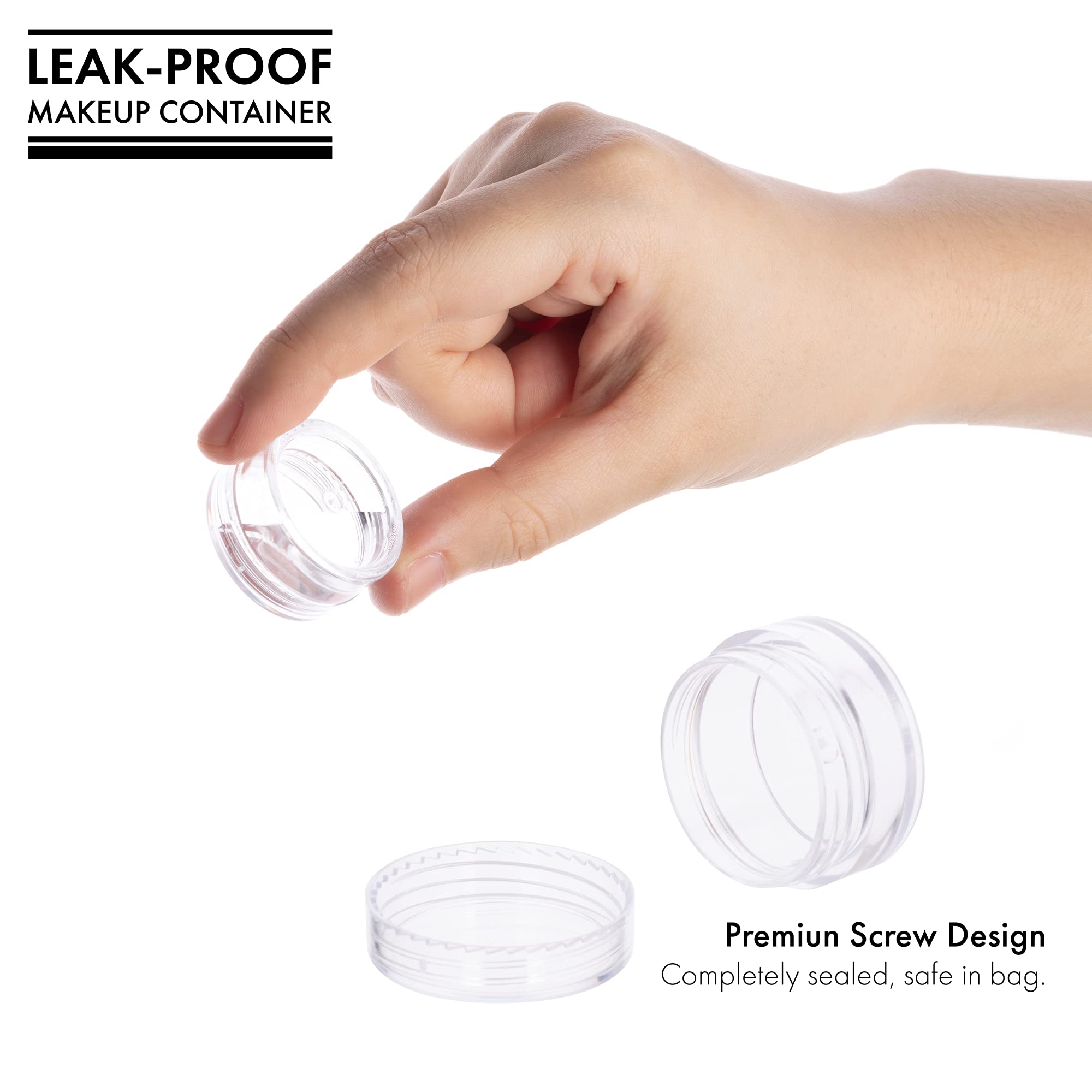 60Pcs 3 Gram Plastic Cosmetic Containers With Lids For Lotion, Creams, Toners, Lip Balms, Makeup Samples Jars Bpa Free (3G-60Pcs