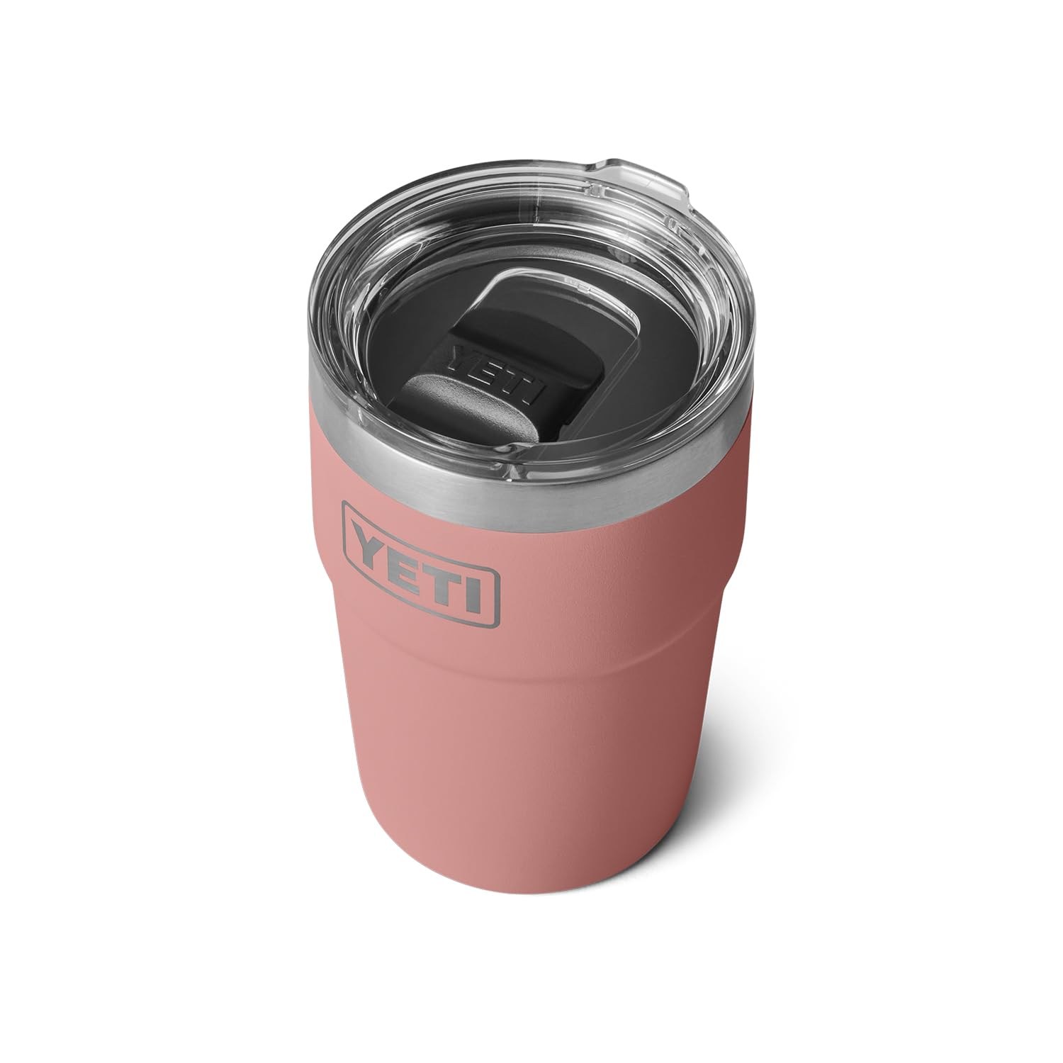 YETI Rambler 16 oz Stackable Tumbler, Vacuum Insulated, Stainless Steel with MagSlider Lid, Sandstone Pink