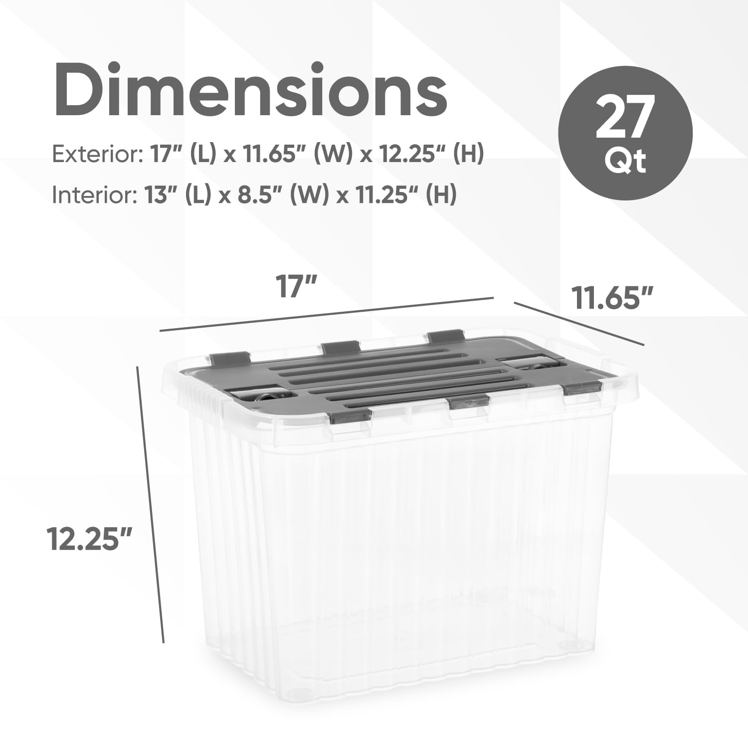 Superio 26 L Deep Storage Container With Hinged Lid (4 Pack)