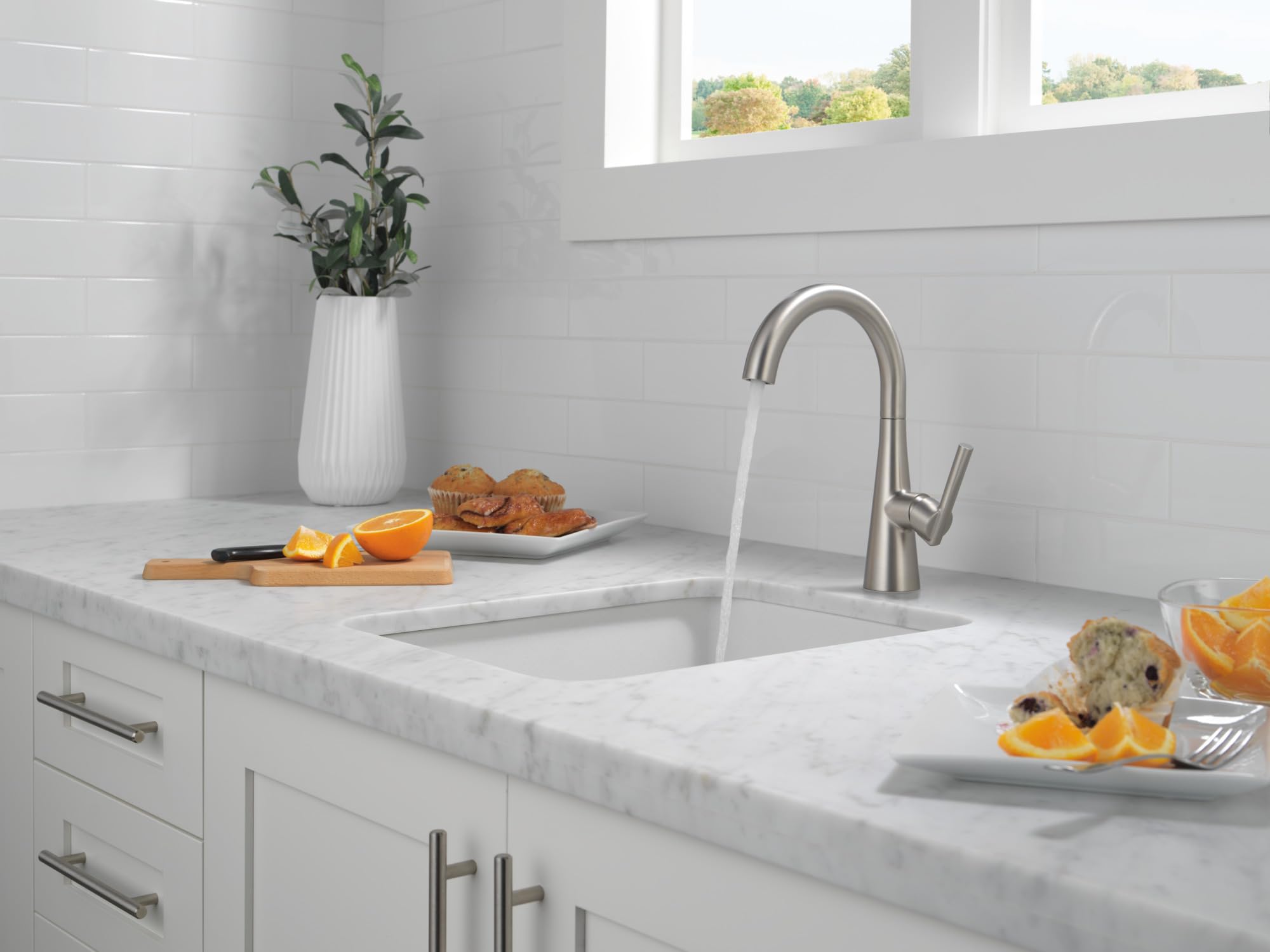 Delta Faucet Bar Faucet Brushed Nickel, Bar Sink Faucet Single Hole Brushed Nickel, Wet Bar Faucets, Prep Sink Faucet, Faucet Fo