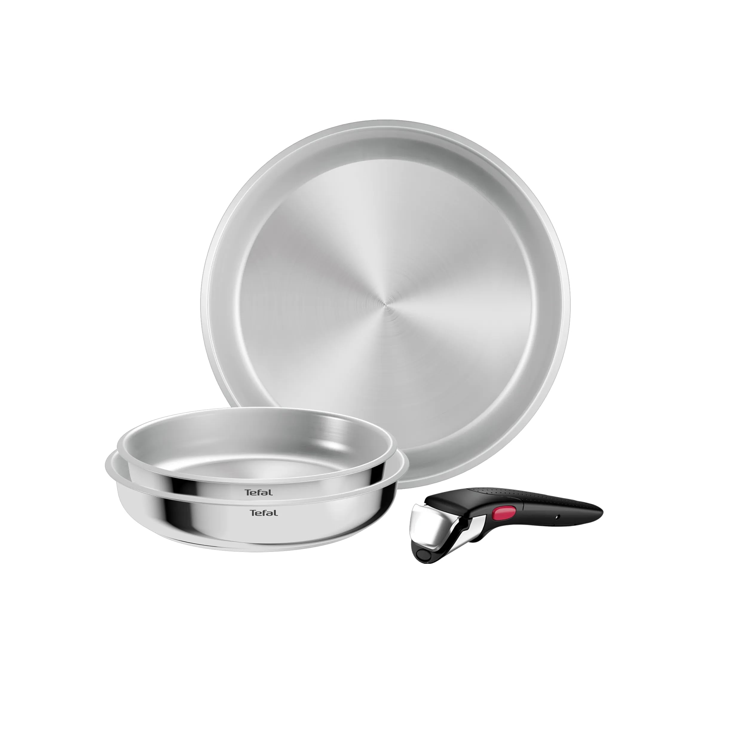 Tefal Ingenio Comfort Max 4Piece Pan Set, Extra Strong Base, Unsealed, SpaceSaving, Thermal Signal, Safe Grip, Effortless Clea