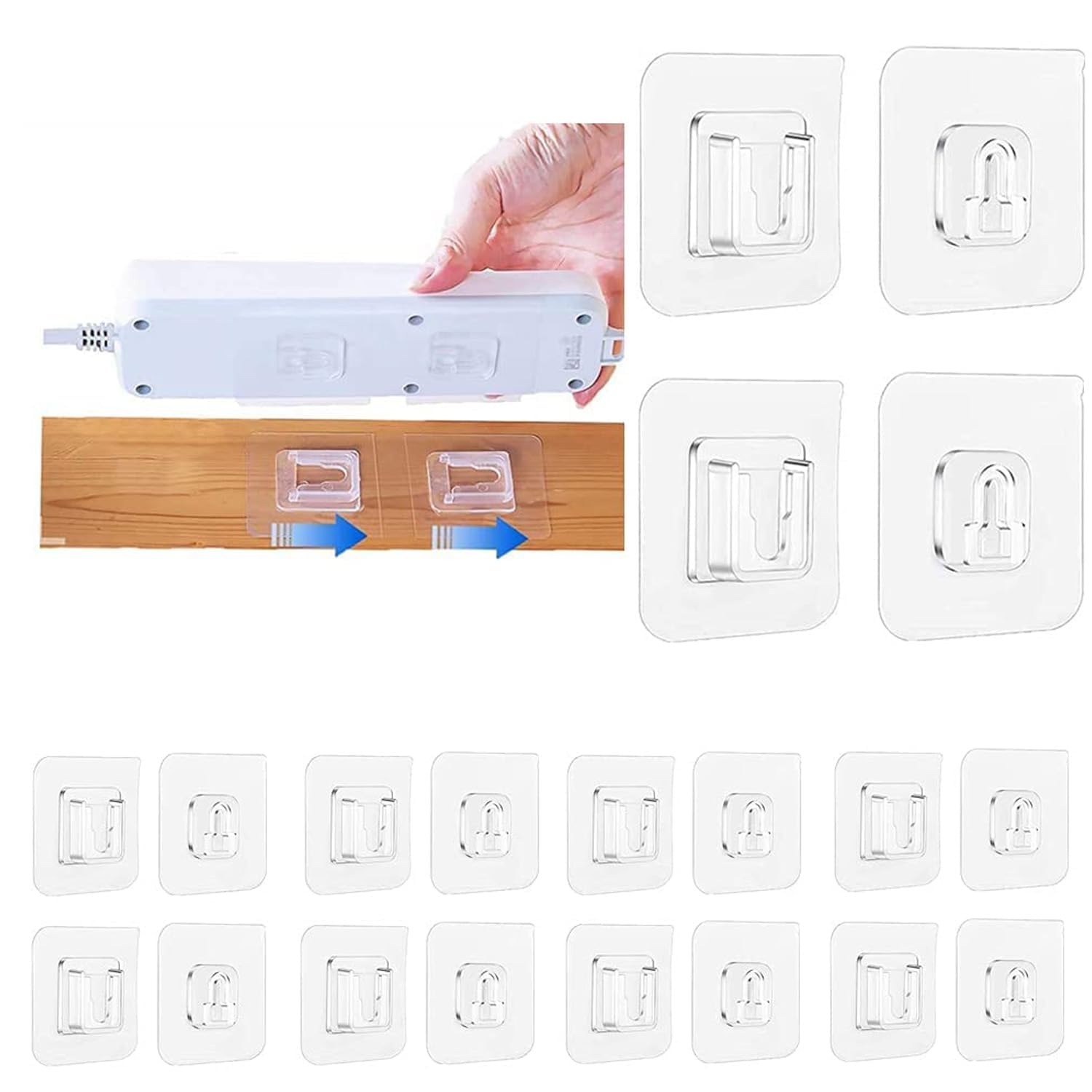 Riomtric 10 Pcs Heavy Duty Waterproof DoubleSided Adhesive Wall Hooks  Strong Plastic Hooks For Wall Hangings, Robes Finish Ma