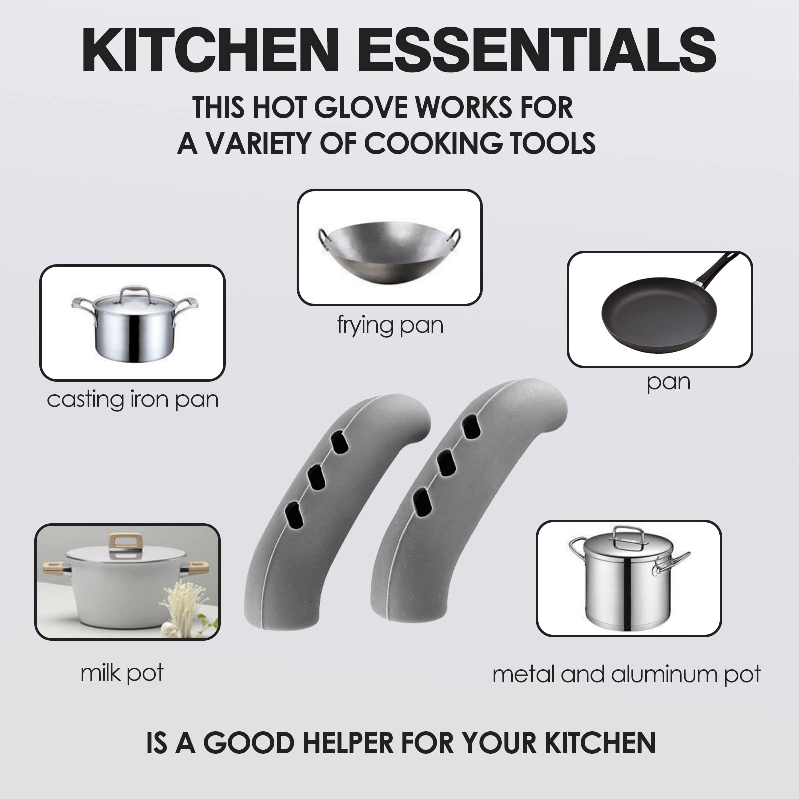 6 Pack Heat Resistant Silicone Pot Handle Covers - Universal Fit For Pots, Pans, And Skillets - Non-Slip Grip, Protects Hands Fr