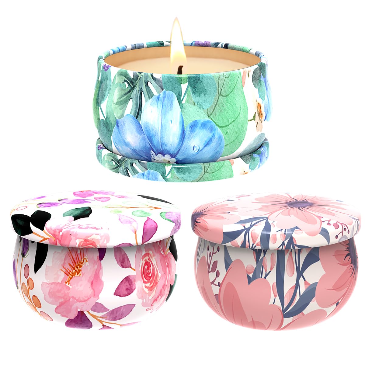 Scented Candles Gift Sets of 3, Stress Relief Candles for Home Scented, Natural Soy Wax Aromatherapy Candle, Burning Long Lastin