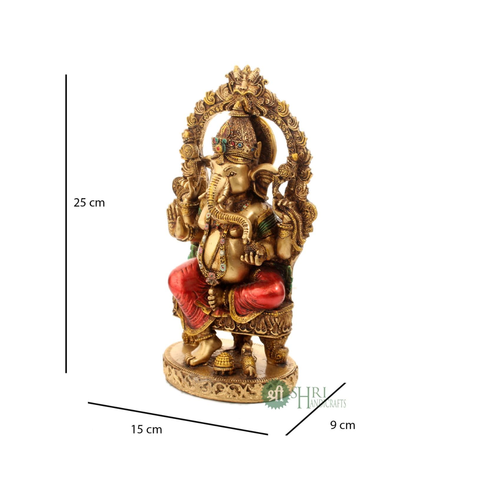 Profound Craft Resin 10 Ganesh Mehrav Copper Finish Hindu God Statue Ganpati Ganesh Idol Figurine Decoration And Pooja Gifting P