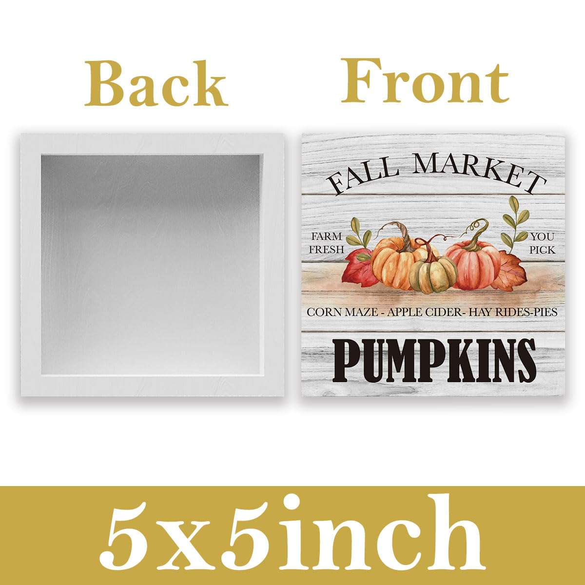 Fall Market Pumpkins Harvest Sign Fall Decorations for Home Office Indoor Fall Desk Decor for Bathroom Bedroom Autumn Thansgivin