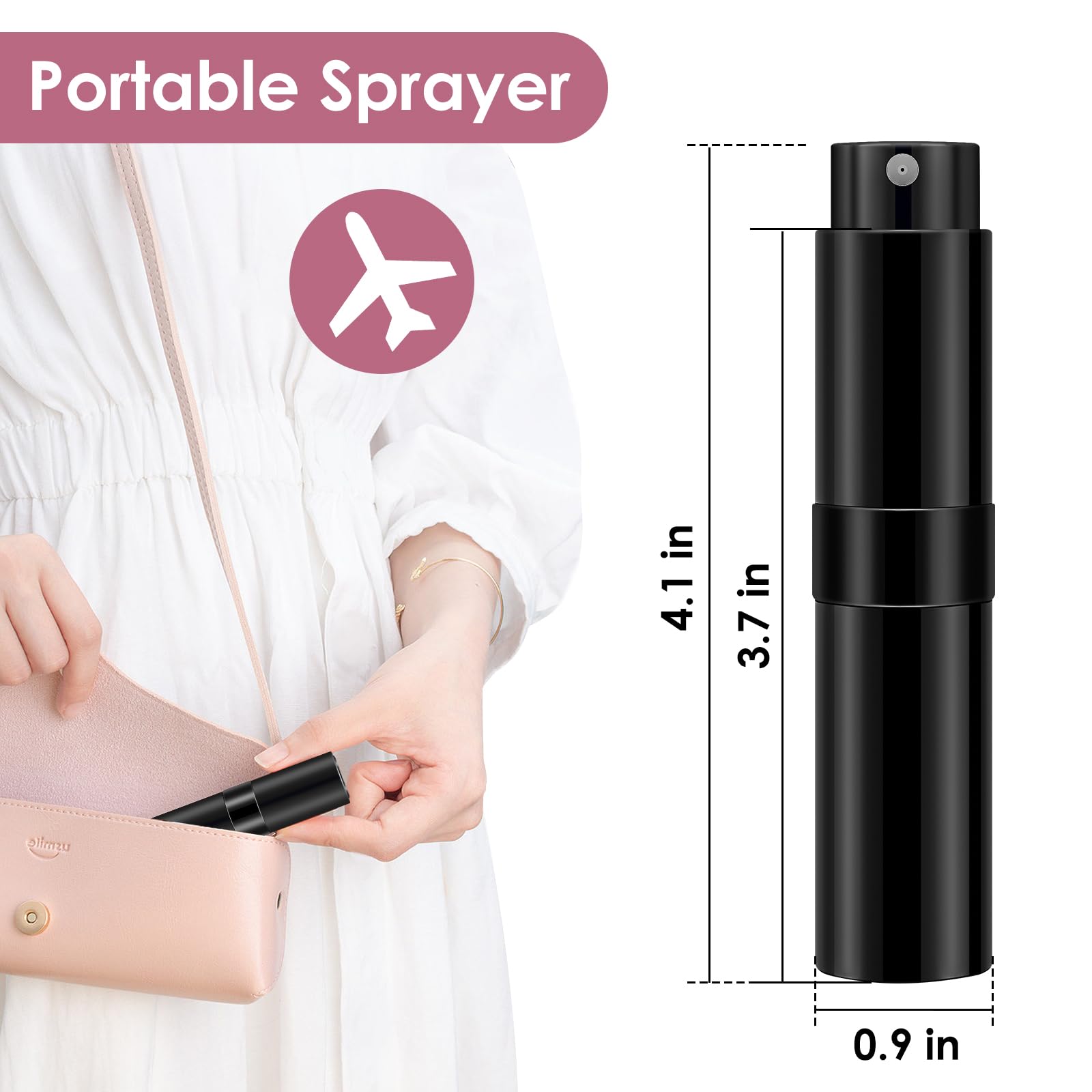 Saiveina 8Ml Travel Perfume Atomizer Bottles Refillable, Mini Atomizer Sprayer For Perfume, Empty Travel Cologne Bottle Pocket P