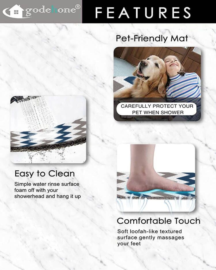 Shower Mat Non Slip Bathtub Mat Without Suction Cups, 15.7  36 Inch, With Drainage Holes, Pvc Loofah Massage Bathmat For Shower,