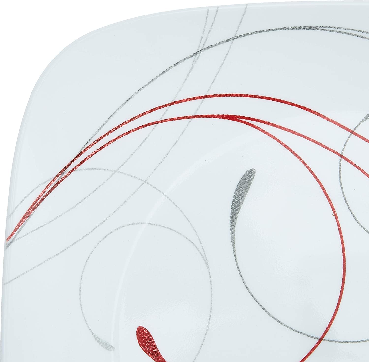 Corelle Vitrelle 6-Piece Salad Plate Set, Triple Layer Glass And Chip Resistant, Lightweight Square 10-1/4-Inch Plates Set, Sple