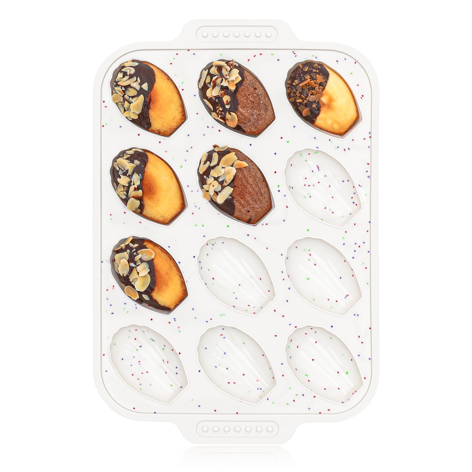 Vinino Madeleine Pans for Baking with Metal Reinforced Frame, BPA Free