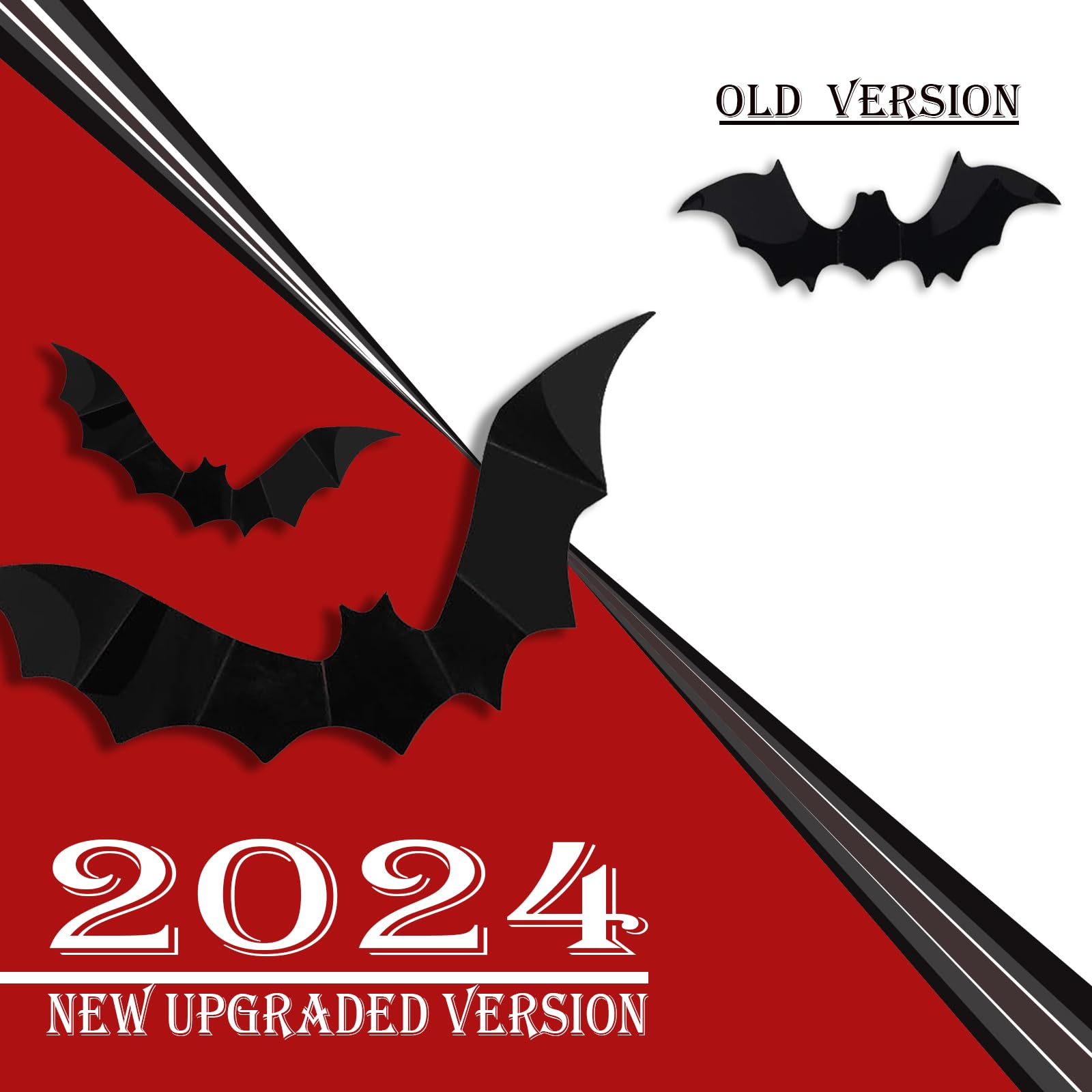 Emopeak Bats Wall Decor 120Pcs, Halloween 3D Bat Decoration Stickers Waterproof Black Spooky Bats Suitable For Home Decor Room D