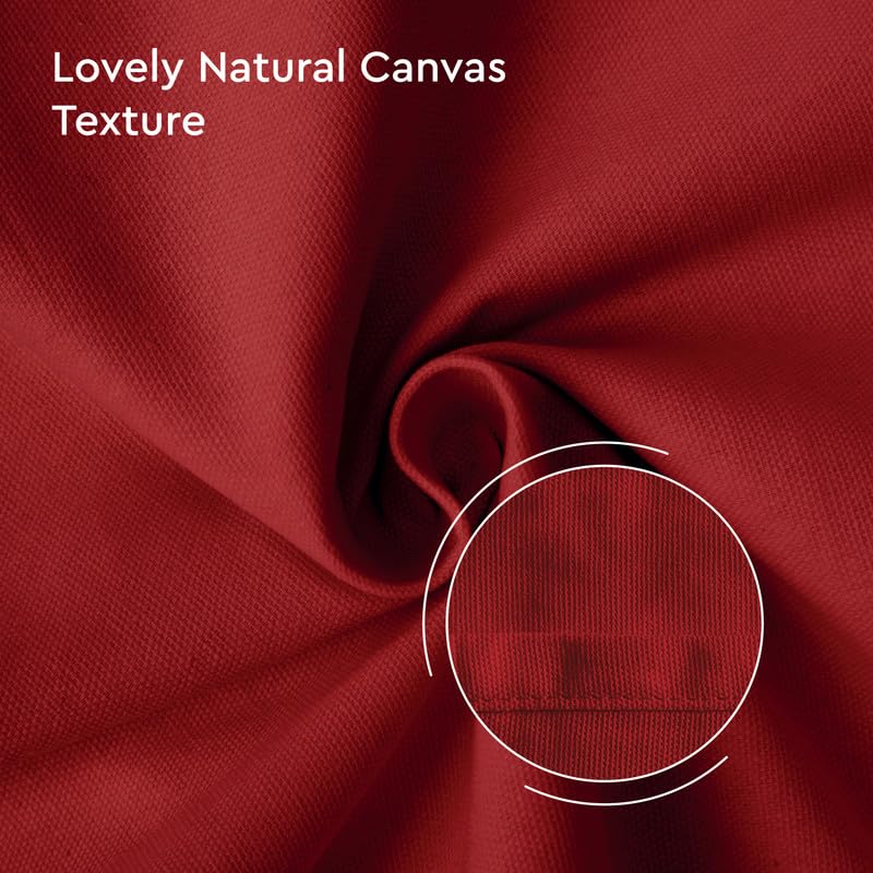 Encasa Homes Table Runner 13X59 In Long | Cotton Canvas Fabric | Deep Red Solid Color | Machine Washable & Durable