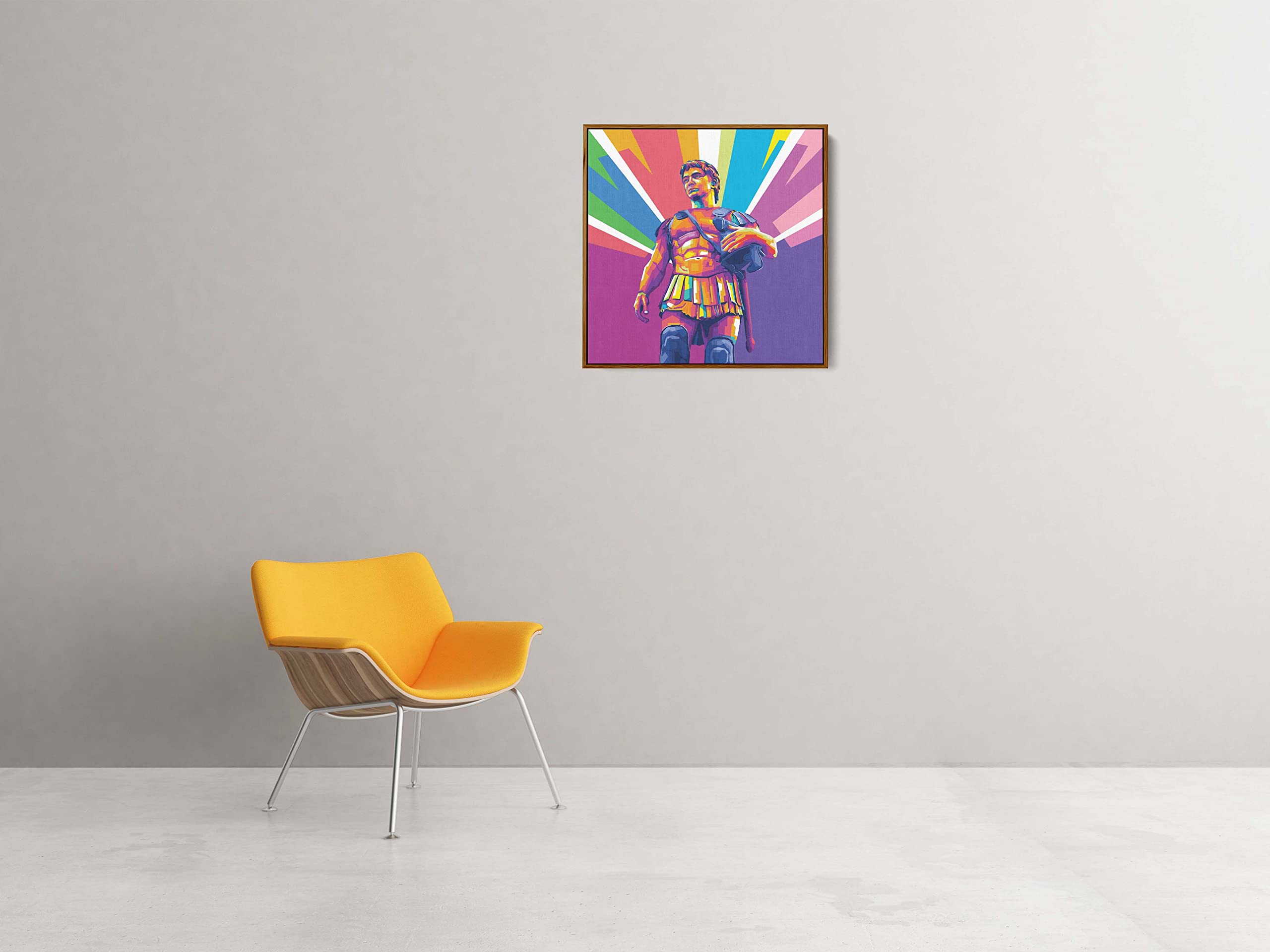 Alexander The Great - King Of Macedon - Ready To Hang Framed Pop Art, Large Canvas Wall Decor Art (Stretcher Bars Only, 16X16 In