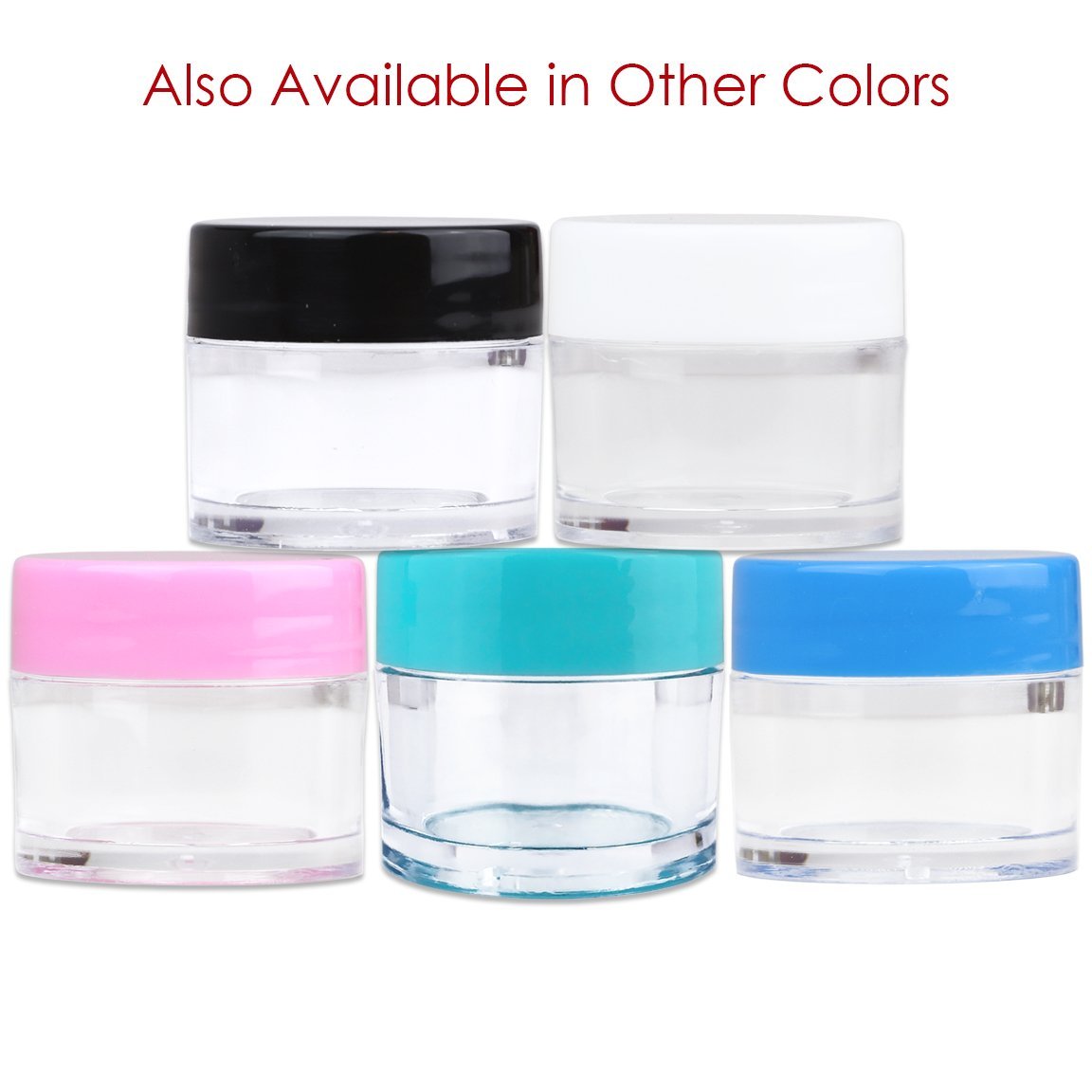 Beauticom High-Graded 7 Grams/7 Ml (Quantity: 12 Packs) Thick Wall Crystal Clear Plastic Leak-Proof Jars Container With White Li