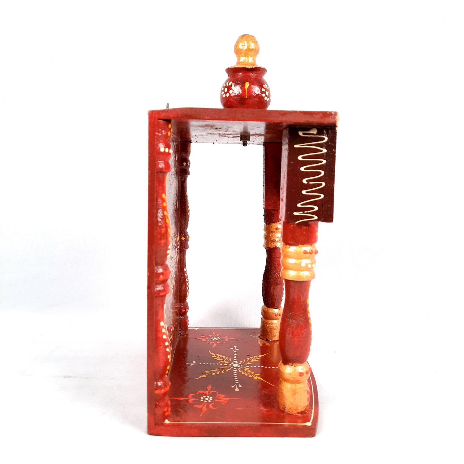 Apka Mart The Online Shop Pooja Mandir | Home Temple Wooden Wall Mounted | Hanging Puja Stand - For God, House, Puja Ghar, Offic