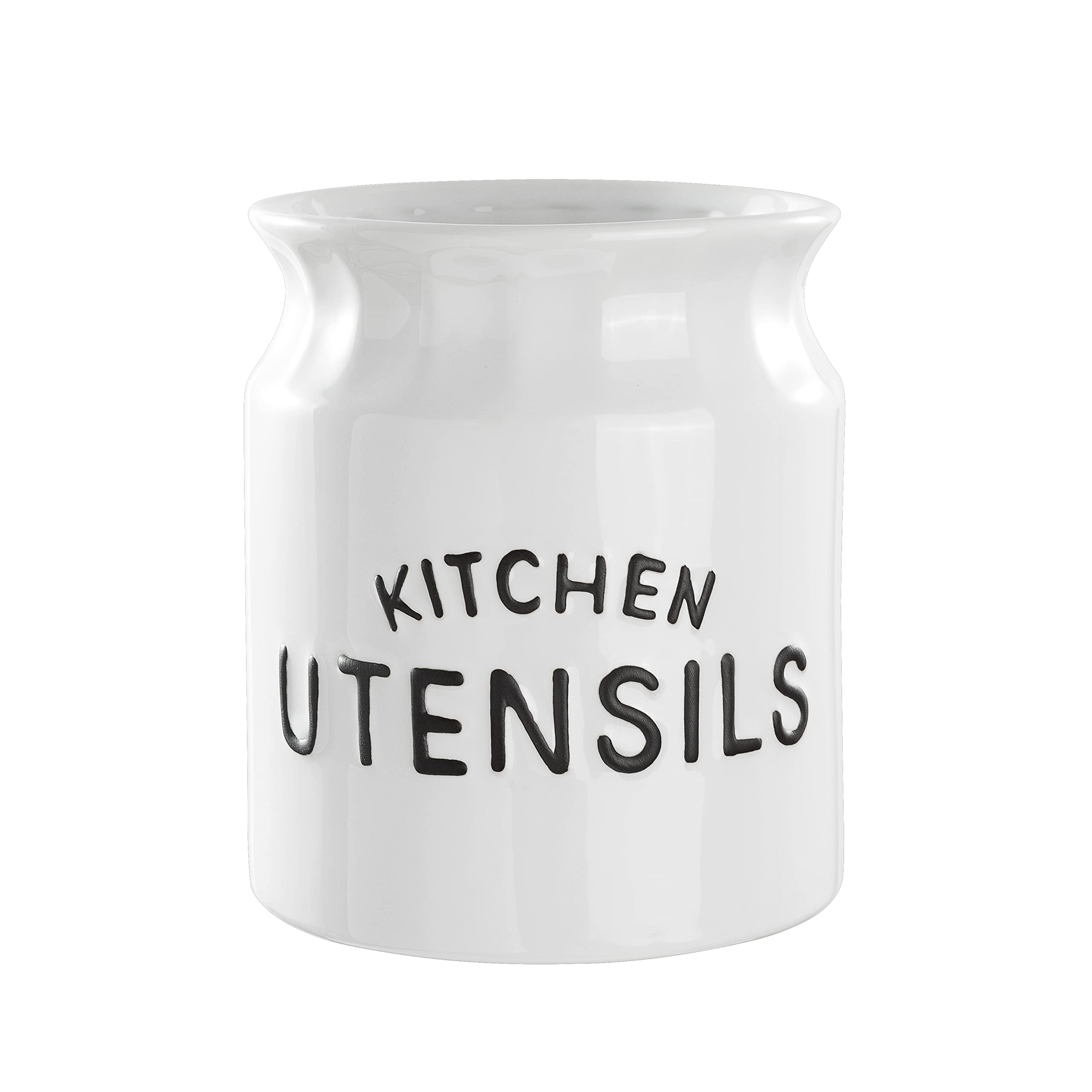 Karisky Utensil Holder, Ceramic Farmhouse Kitchen Utensil Holder For Kitchen Counter, 6.5'' Large Cooking Utensil Crock For Coun